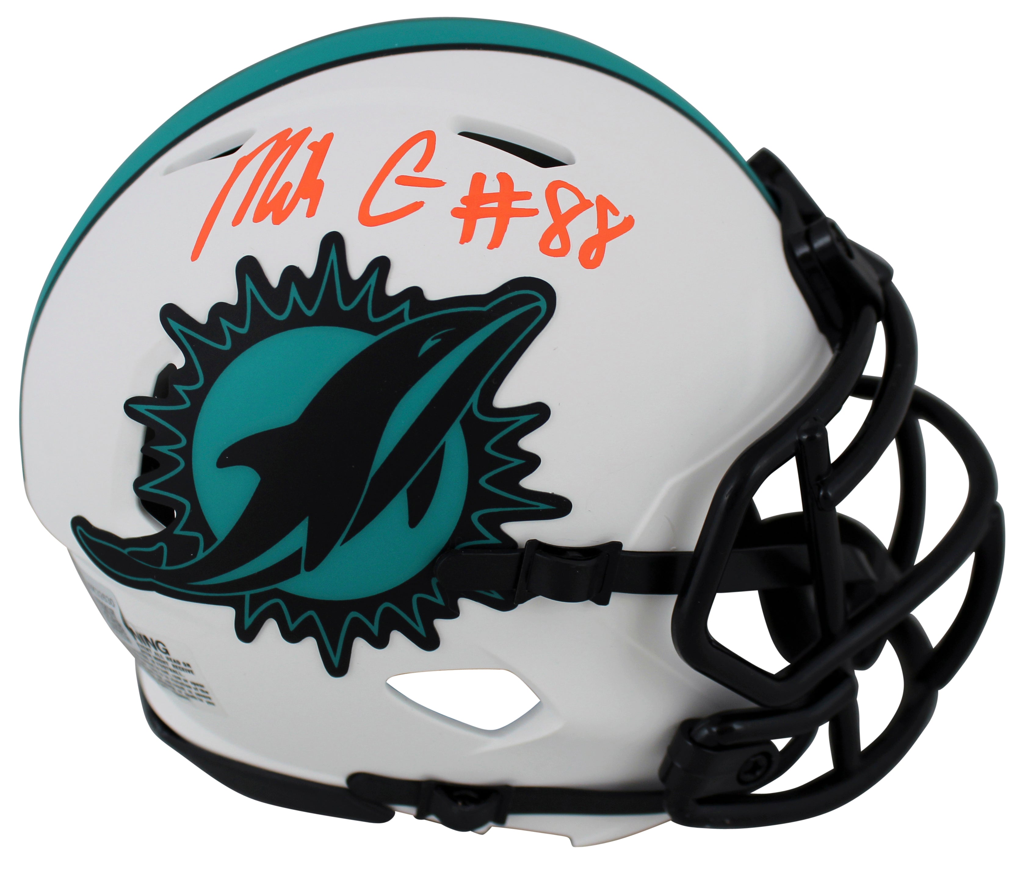 Dolphins Mike Gesicki Authentic Signed Lunar Speed Mini Helmet BAS Witnessed