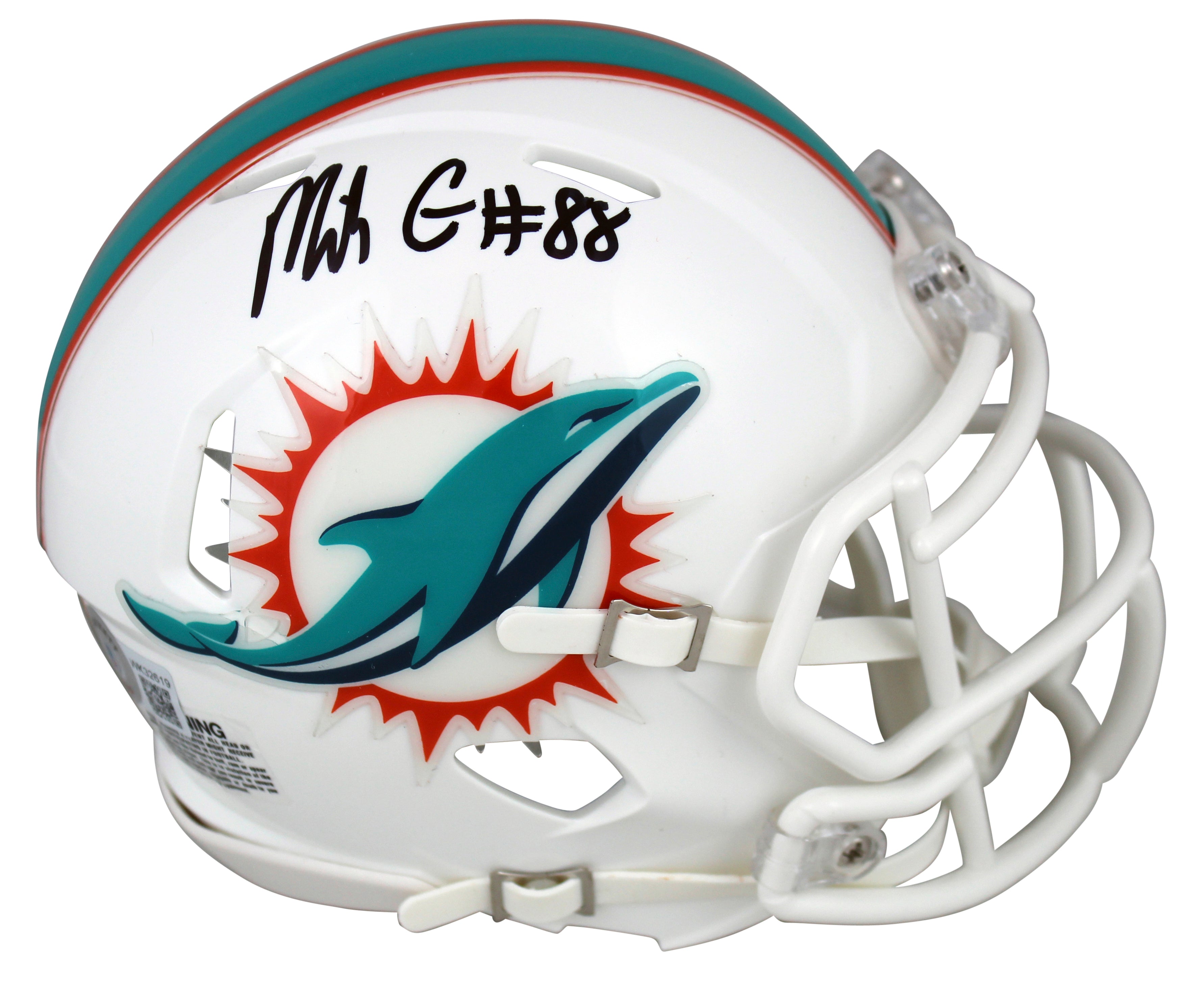Dolphins Mike Gesicki Authentic Signed Speed Mini Helmet Autographed BAS Witness