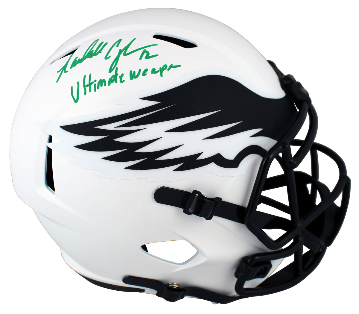 Eagles Randall Cunningham "UW" Signed Lunar Full Size Speed Rep Helmet BAS Wit