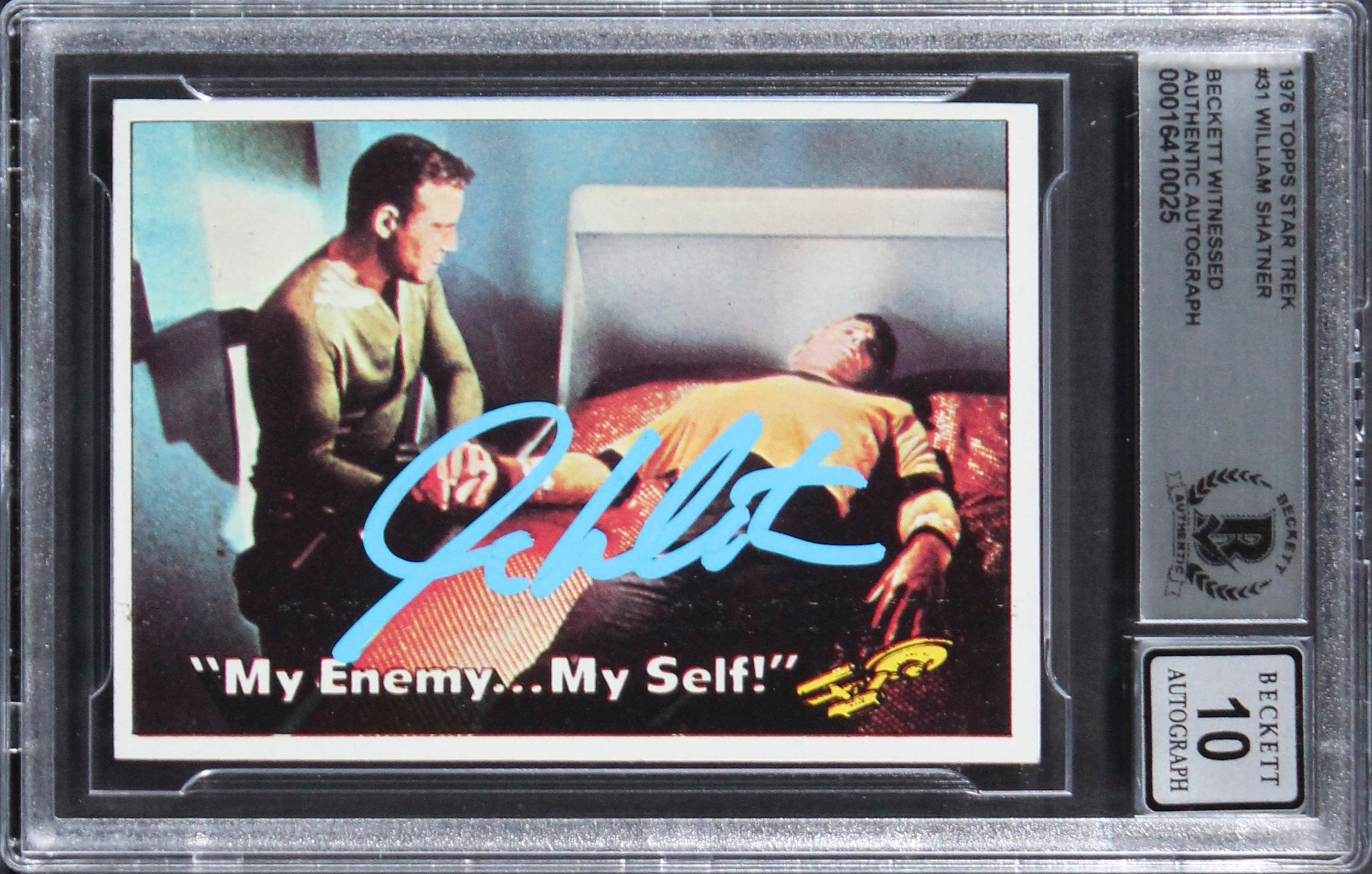 William Shatner Star Trek Signed 1976 Topps Star Trek #31 Card Auto 10! BAS Slab