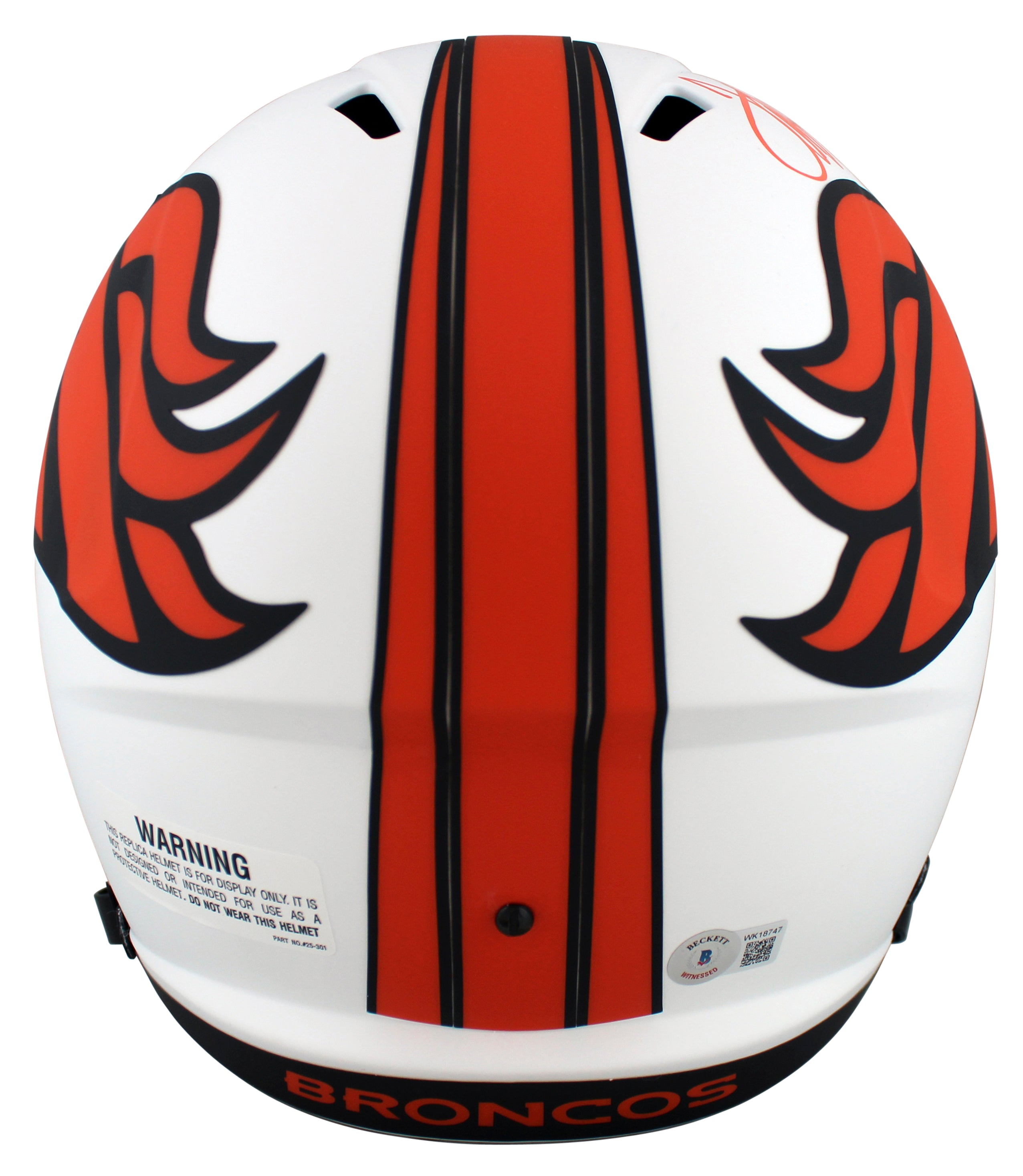 Broncos Terrell Davis HOF 17 Signed Lunar Full Size Speed Rep Helmet BAS Witness