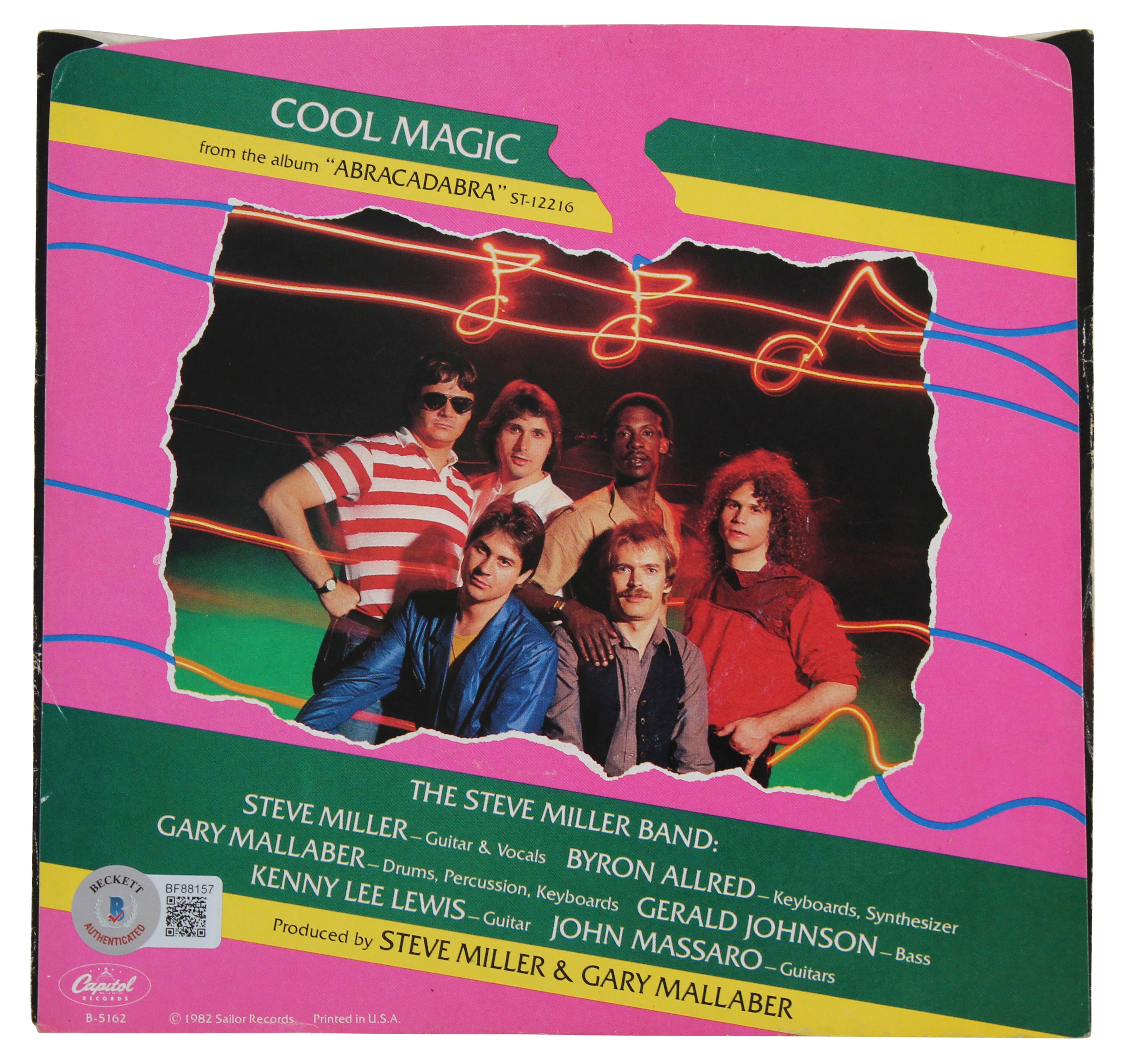 Steve Miller Authentic Signed Cool Magic 45 RPM Album Cover BAS #BF88157
