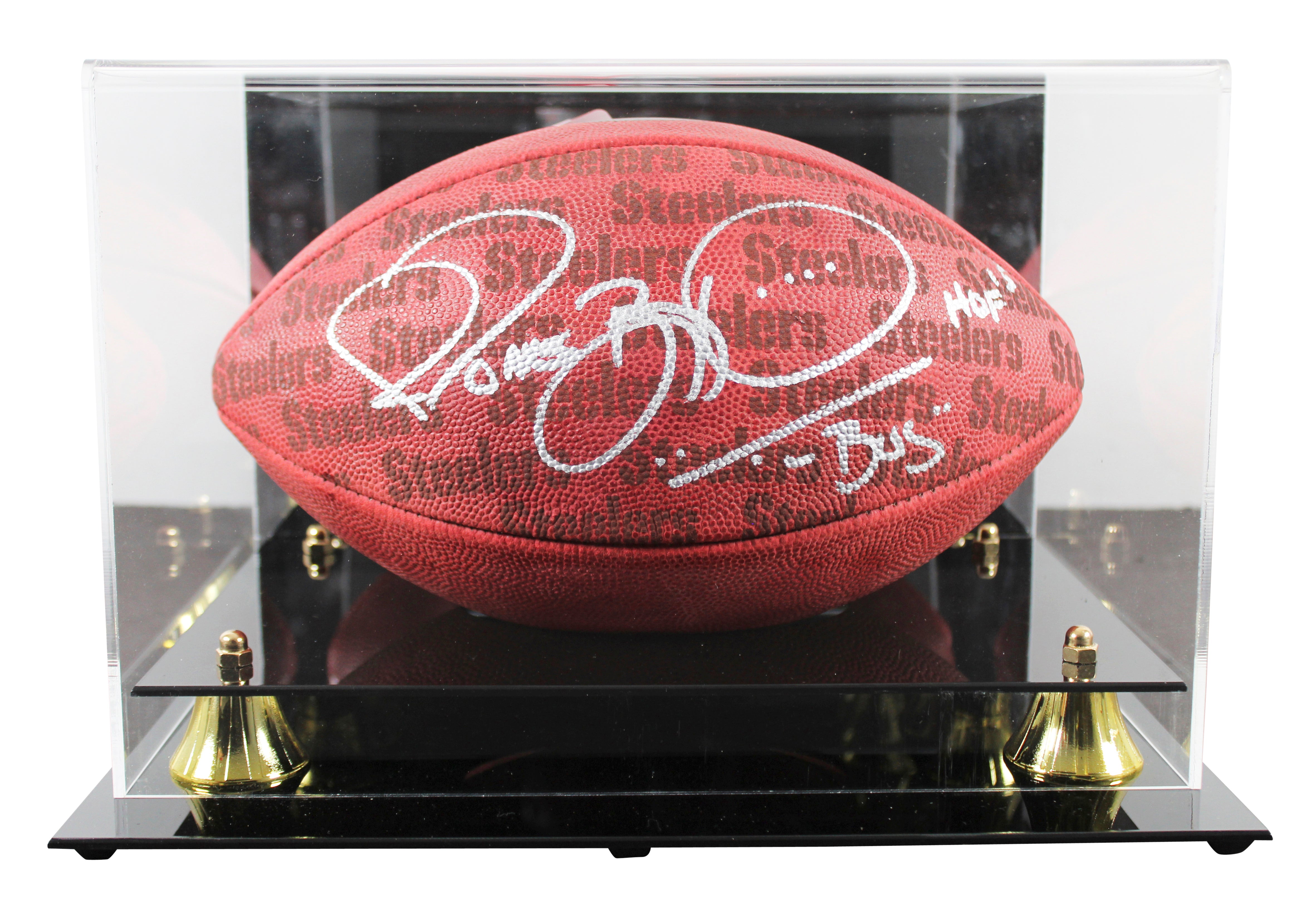 Steelers Jerome Bettis "2x Insc" Signed The Duke Showcase Football W/ Case BAS W