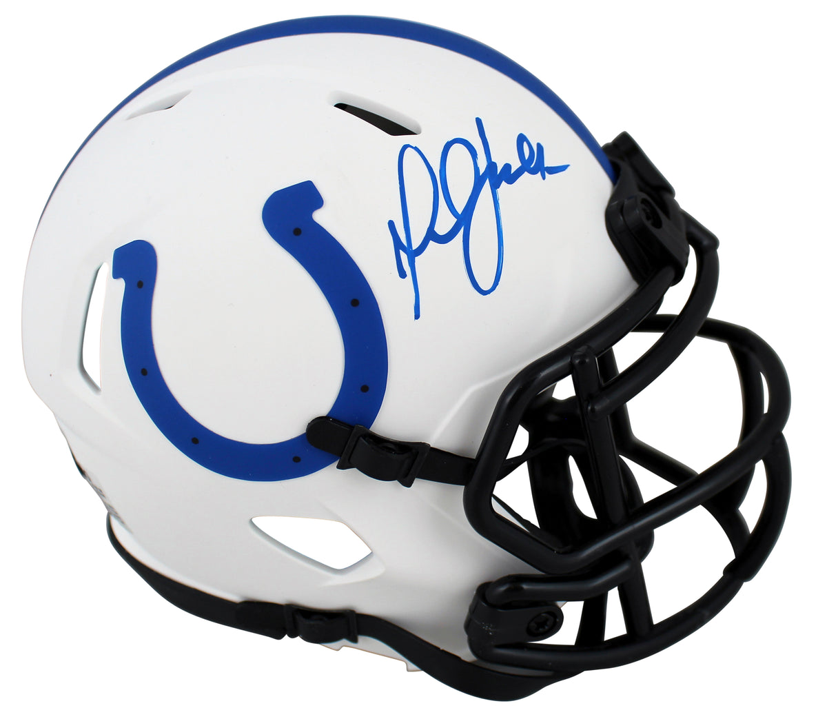 Colts Marshall Faulk Authentic Signed Lunar Speed Mini Helmet BAS Witnessed