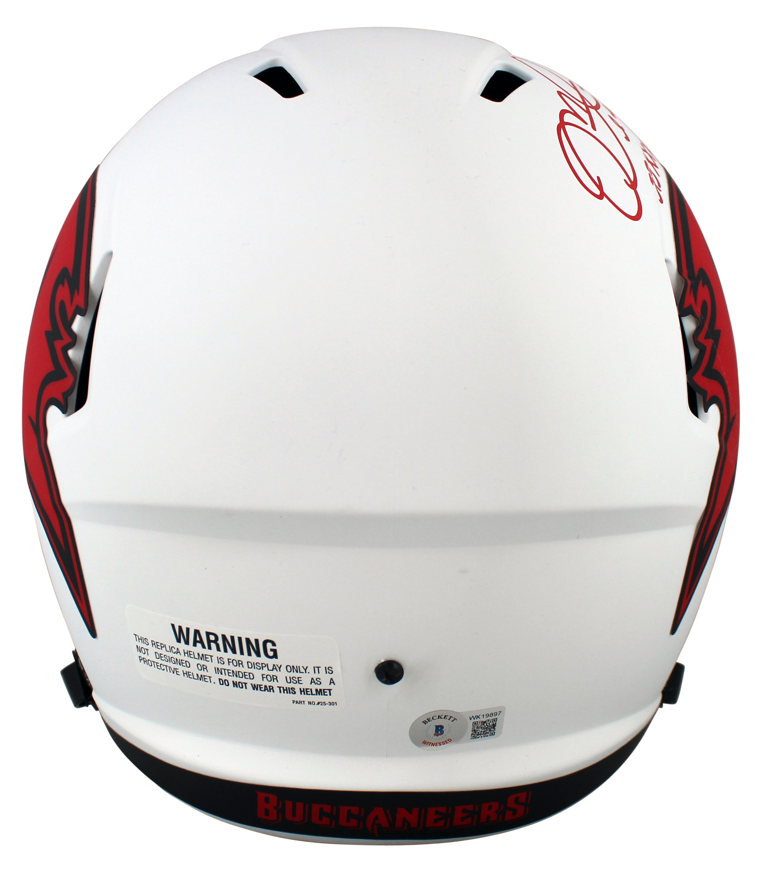 Buccaneers Mike Alstott "2x Insc" Signed Lunar Full Size Speed Rep Helmet BAS
