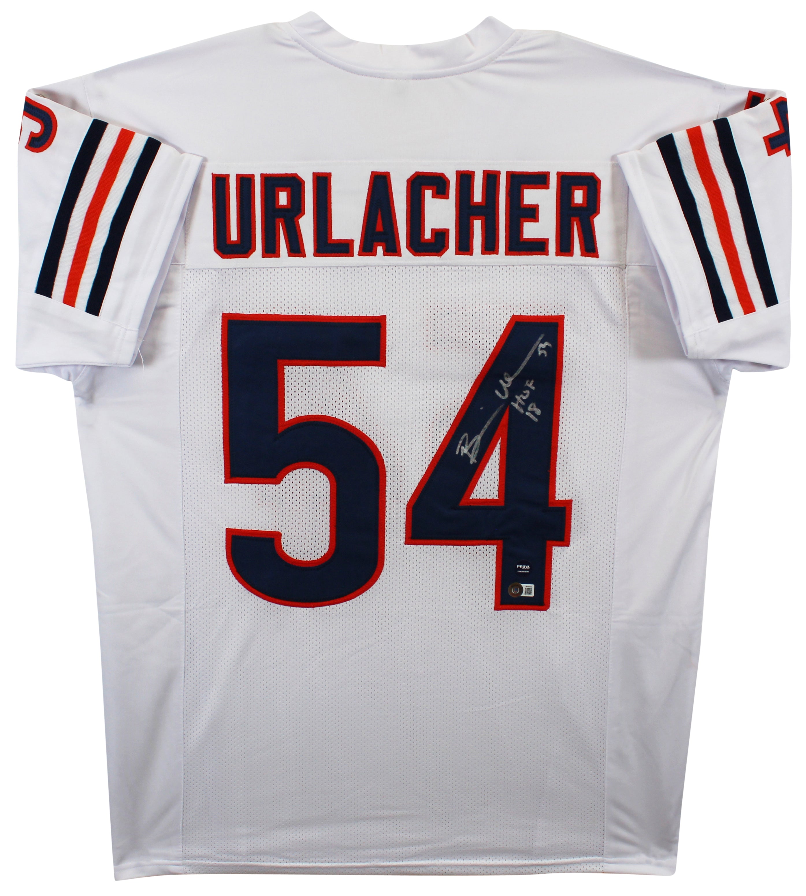 Brian Urlacher "HOF 18" Authentic Signed White Pro Style Jersey BAS
