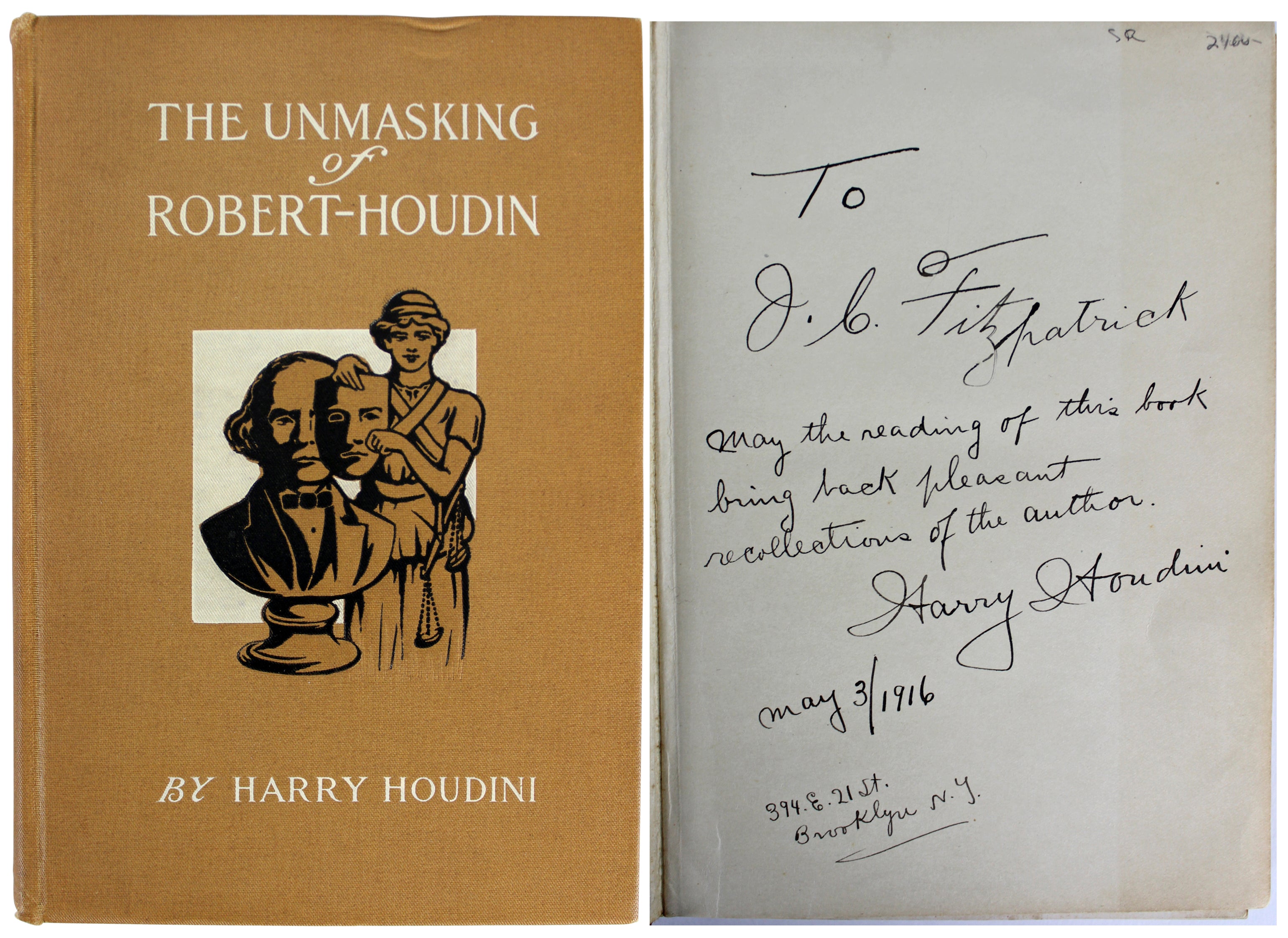 Harry Houdini Signed Unmasking of Harry Houdini 1st Ed Book Auto Graded 9! BAS