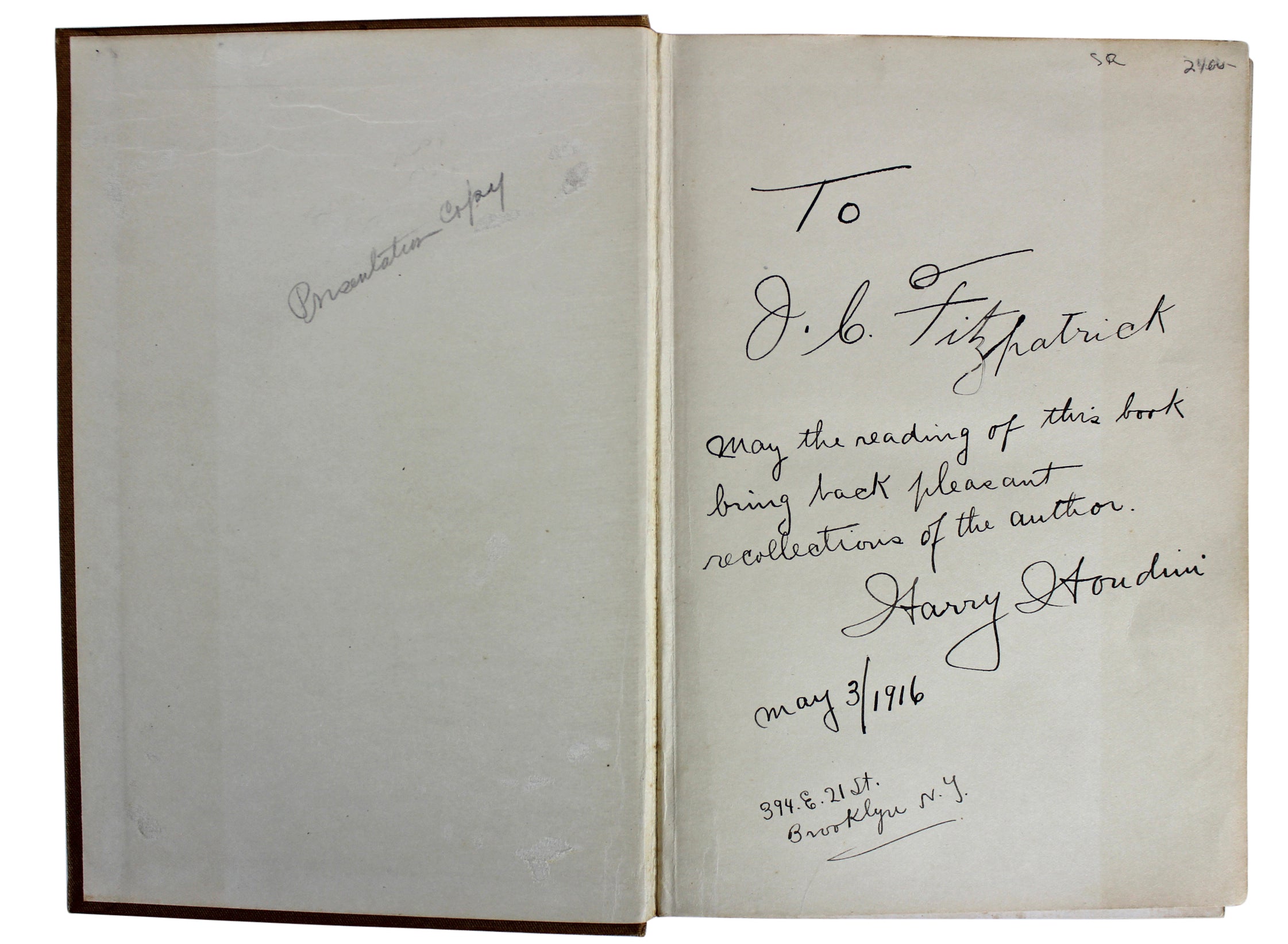 Harry Houdini Signed Unmasking of Harry Houdini 1st Ed Book Auto Graded 9! BAS