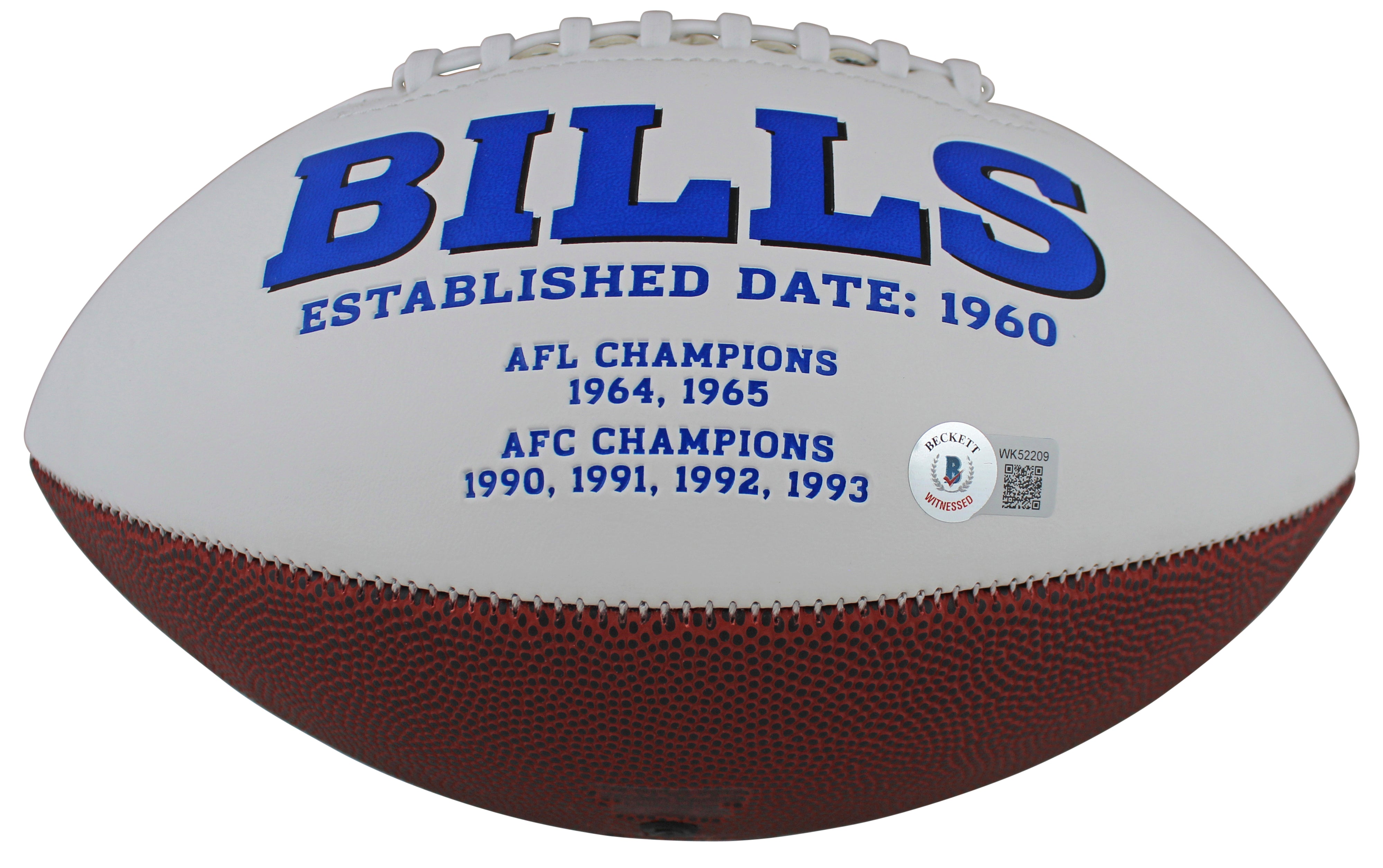 Bills Cole Beasley Authentic Signed White Panel Logo Football BAS Witnessed
