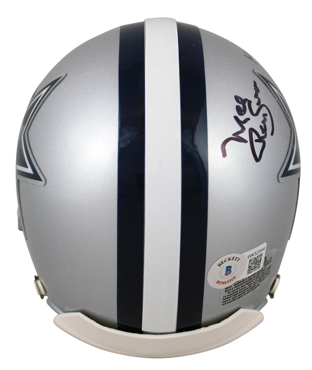 Cowboys Mel Renfro "HOF 96" Authentic Signed Silver Rep Mini Helmet BAS Witness