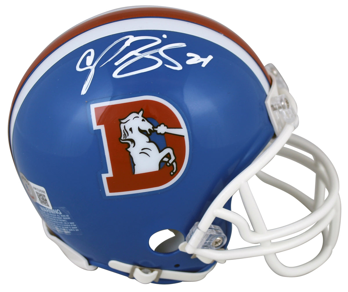 Broncos Champ Bailey Authentic Signed 1975-96 Throwback Rep Mini Helmet BAS Wit