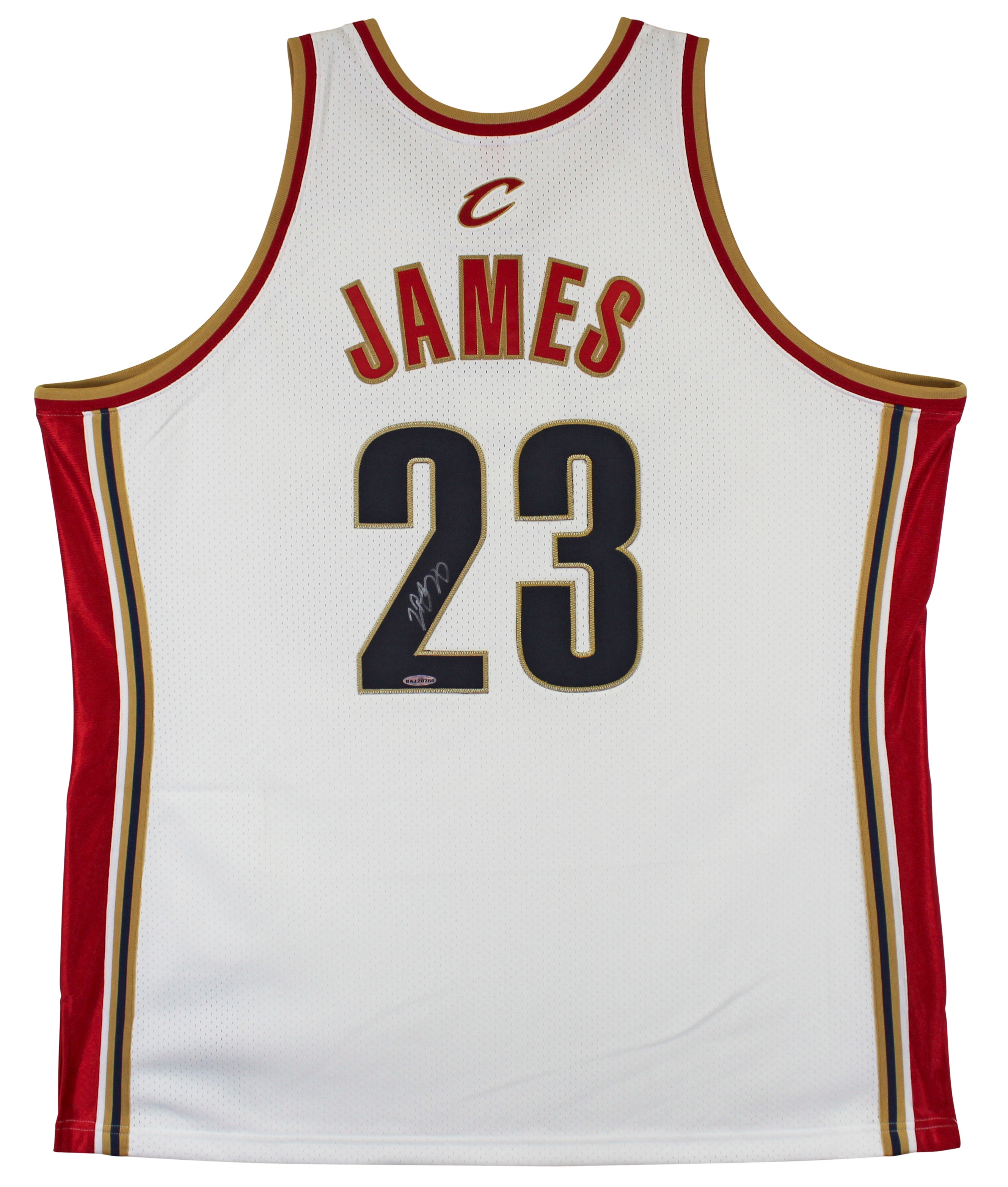Cavaliers LeBron James Signed White 2003 M&N HWC Authentic Jersey UDA #BAJ20766