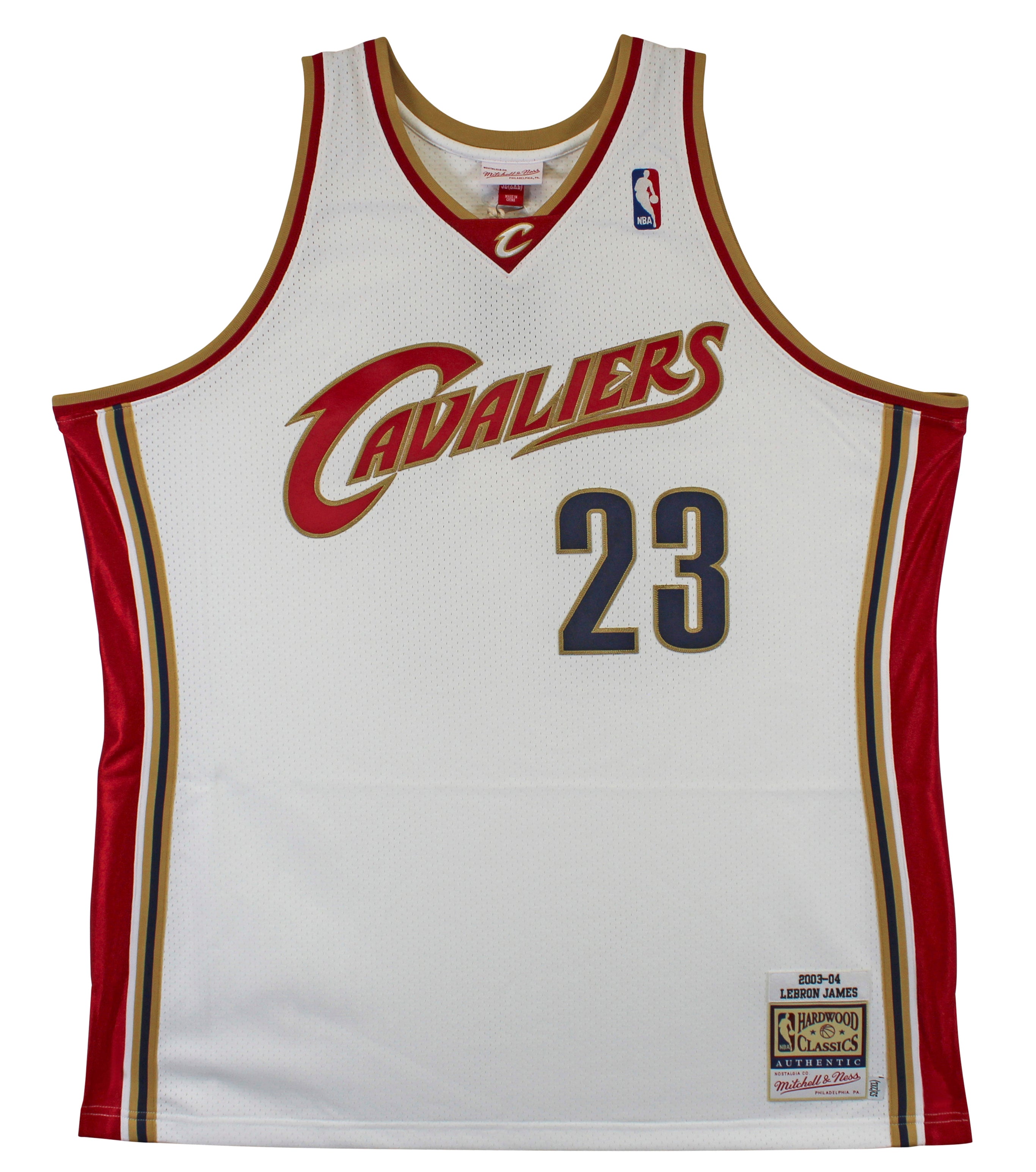Cavaliers LeBron James Signed White 2003 M&N HWC Authentic Jersey UDA #BAJ20766