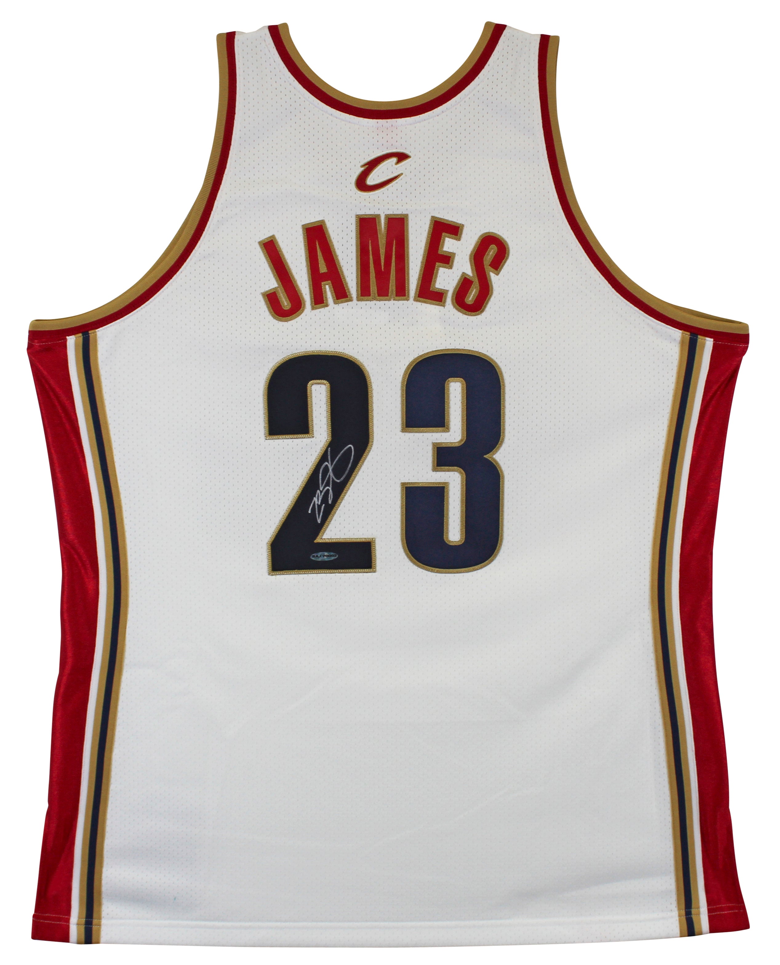Cavaliers LeBron James Signed White 2003 M&N HWC Authentic Jersey UDA #BAJ70003