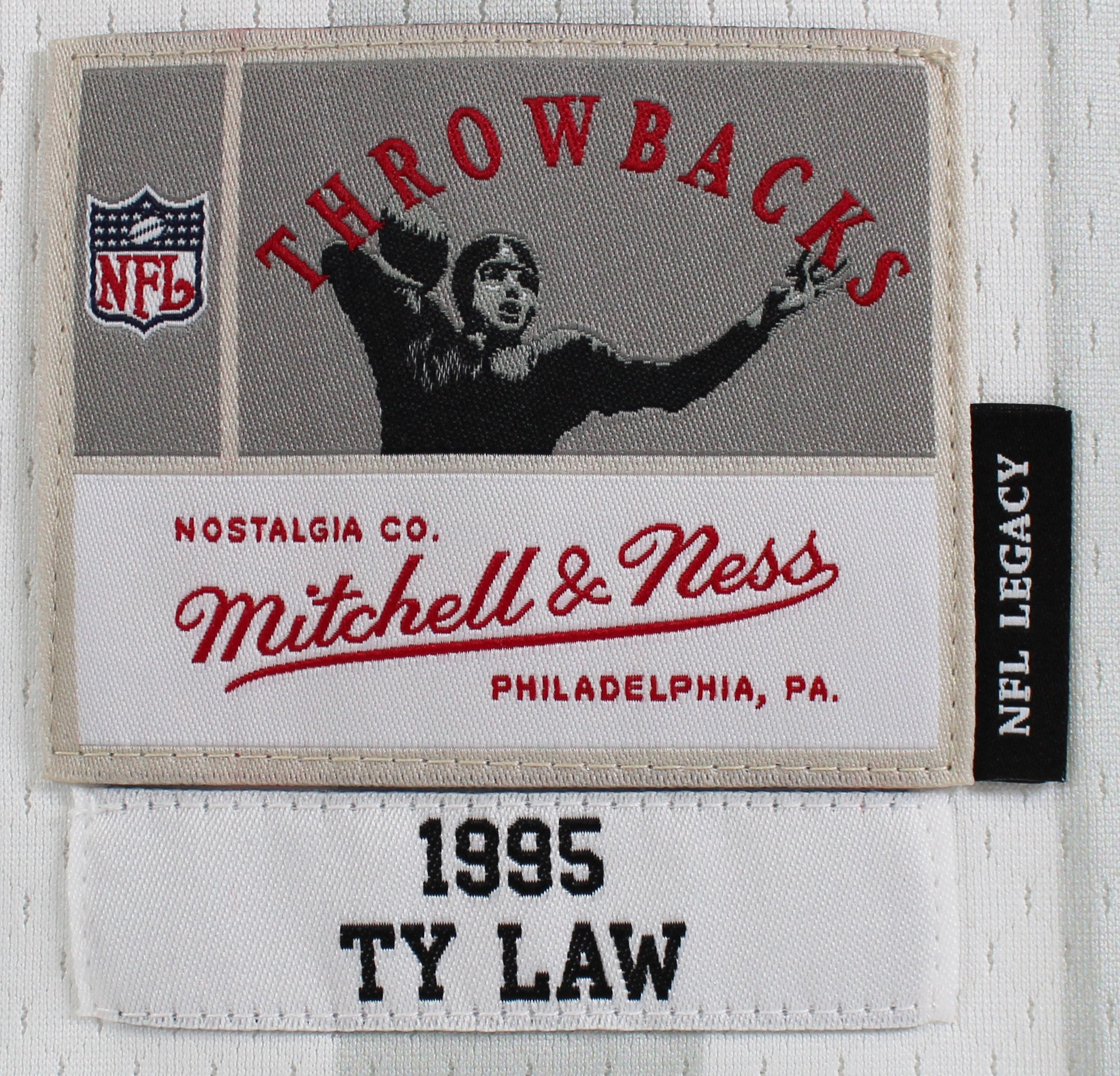 Patriots Ty Law "HOF 19" Authentic Signed White Mitchell & Ness Jersey BAS Wit
