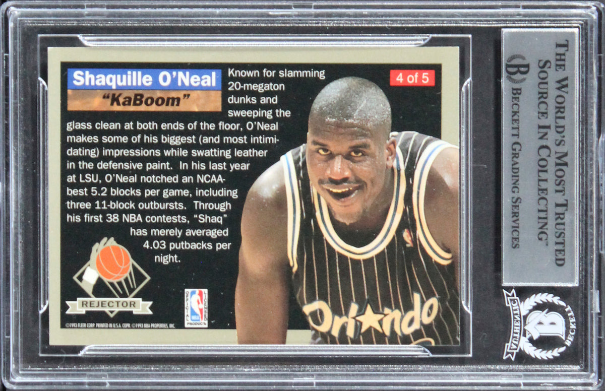 Magic Shaquille O'Neal Signed 1992 Ultra Rejectors #4 Rookie Card BAS Slabbed