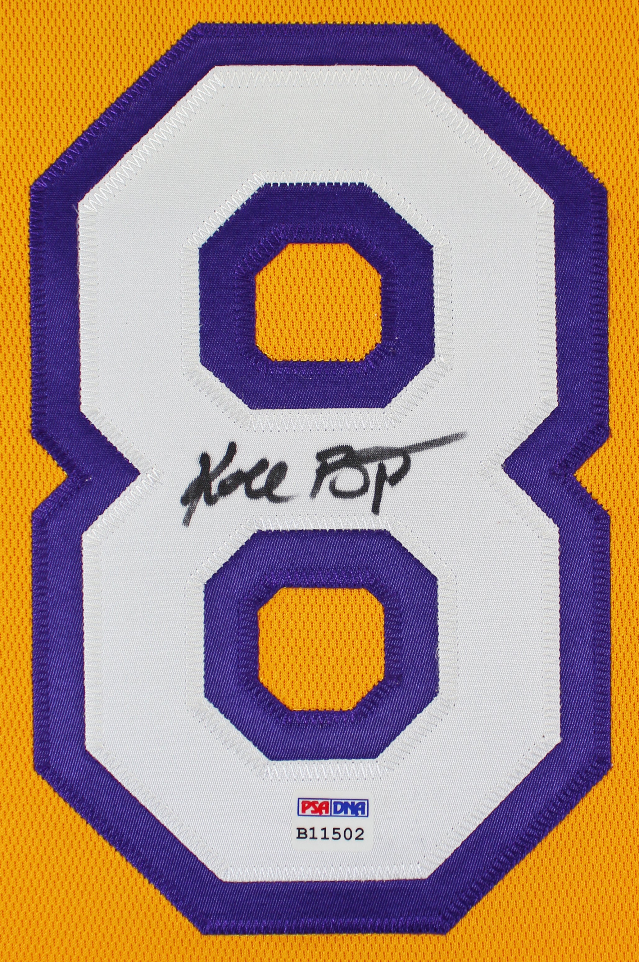 Lakers Kobe Bryant Signed Yellow M&N 1999-2000 HWC Authentic Jersey PSA #B11502