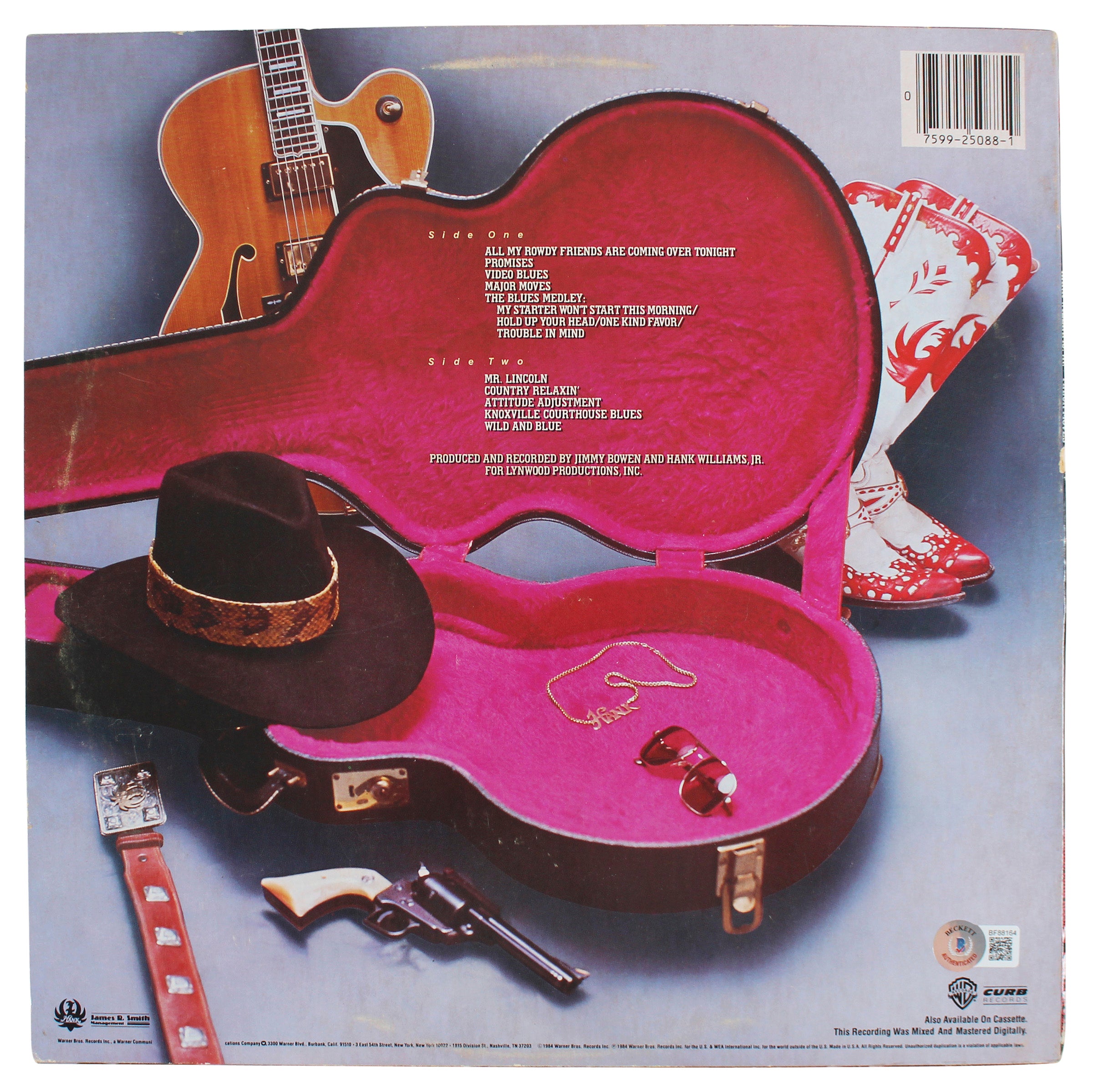 Hank Williams Jr. Authentic Signed Major Moves Album Cover BAS #BF88164