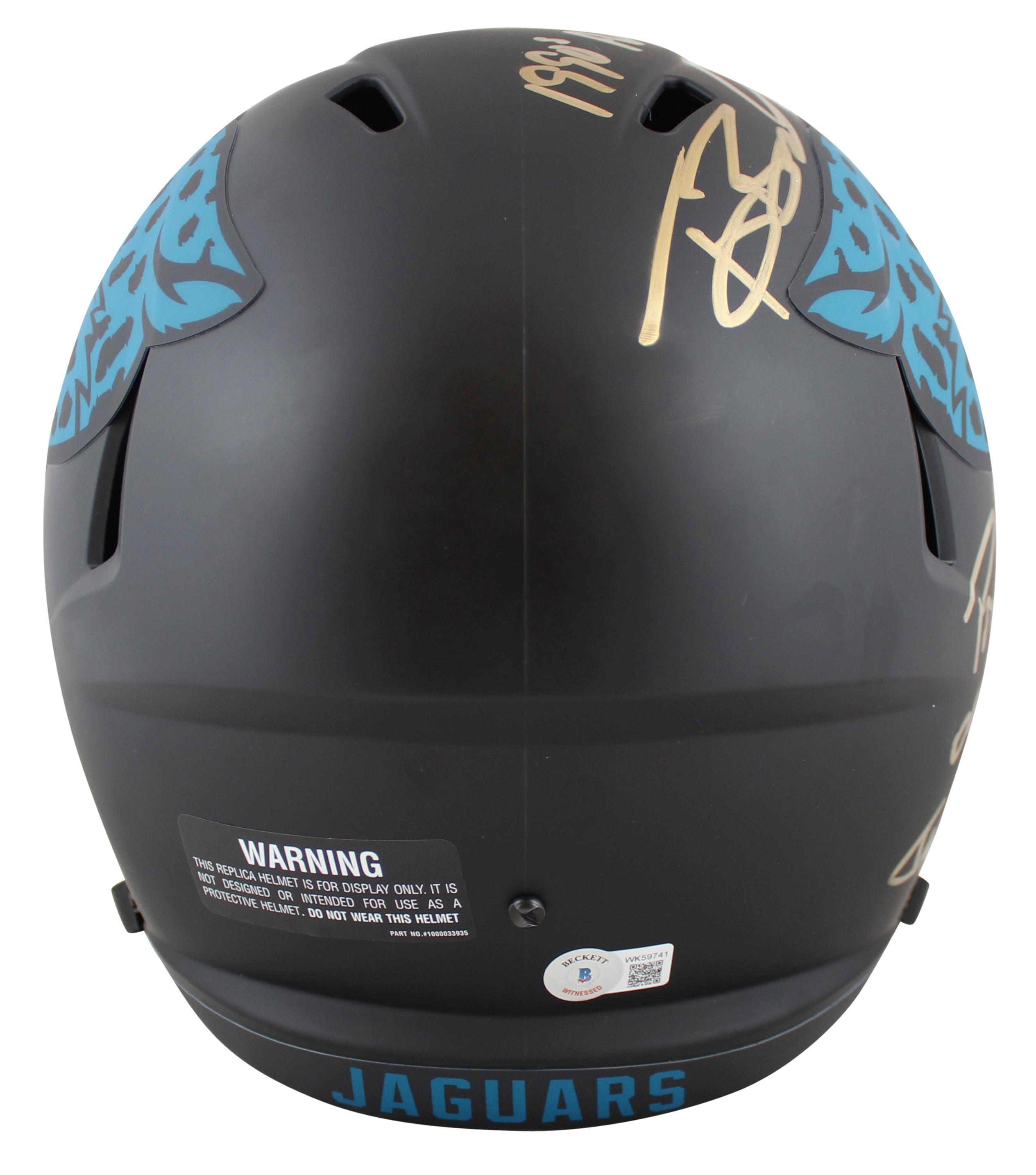 Jaguars Tony Boselli "2x Insc" Signed Eclipse Full Size Speed Rep Helmet BAS Wit