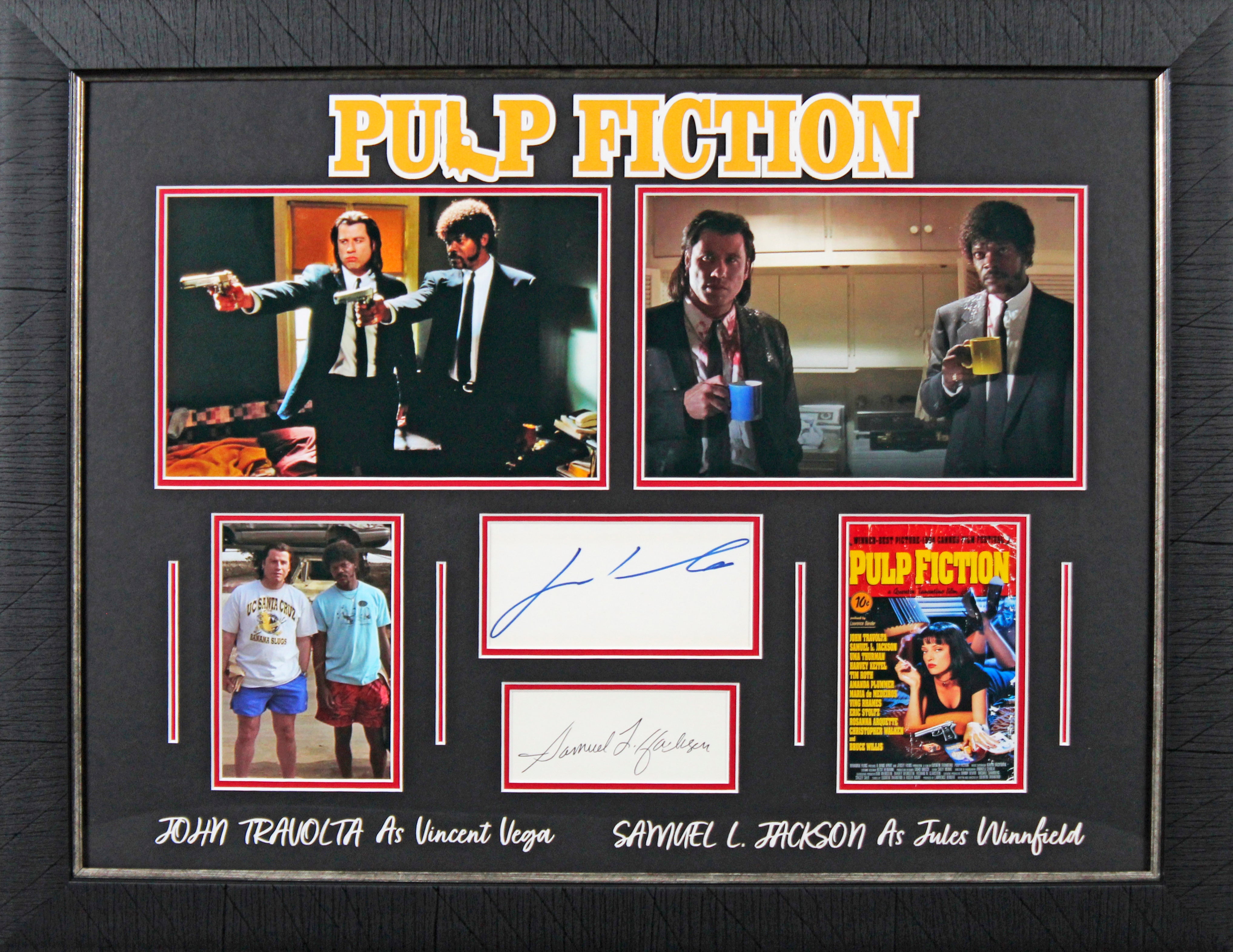 John Travolta & Samuel L Jackson Pulp Fiction Signed Framed Display BAS #AC26568