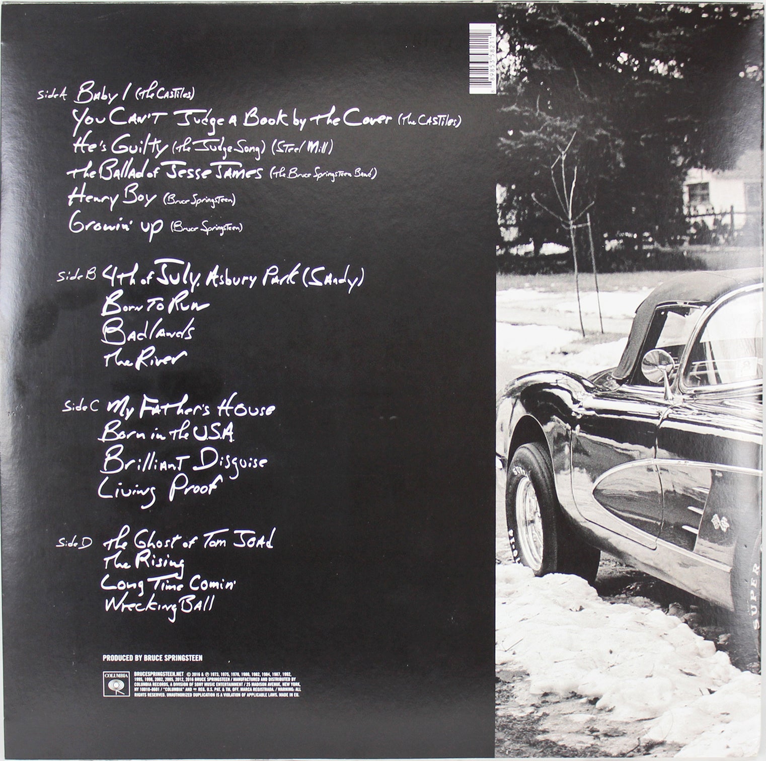 Bruce Springsteen Signed Chapter And Verse Album Cover W/ Vinyl JSA #Z71257
