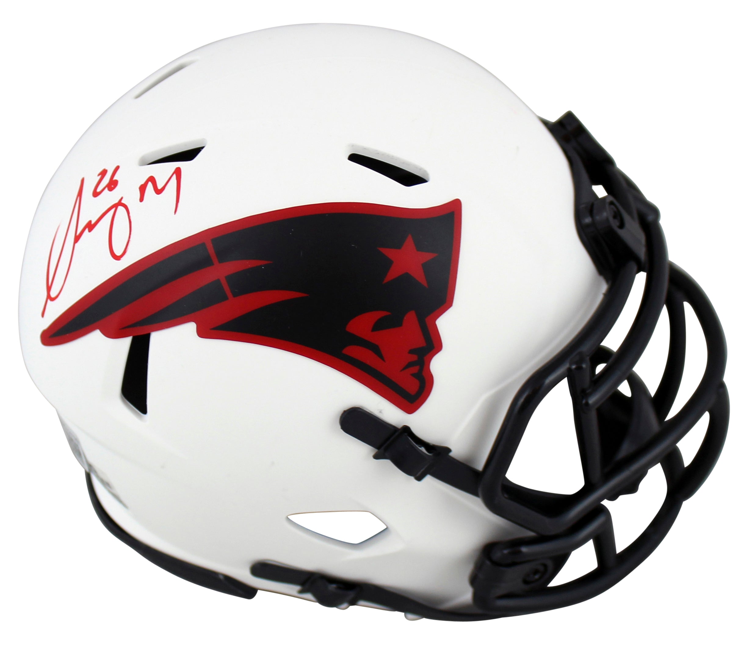 Patriots Sony Michel Authentic Signed Lunar Speed Mini Helmet BAS Witnessed