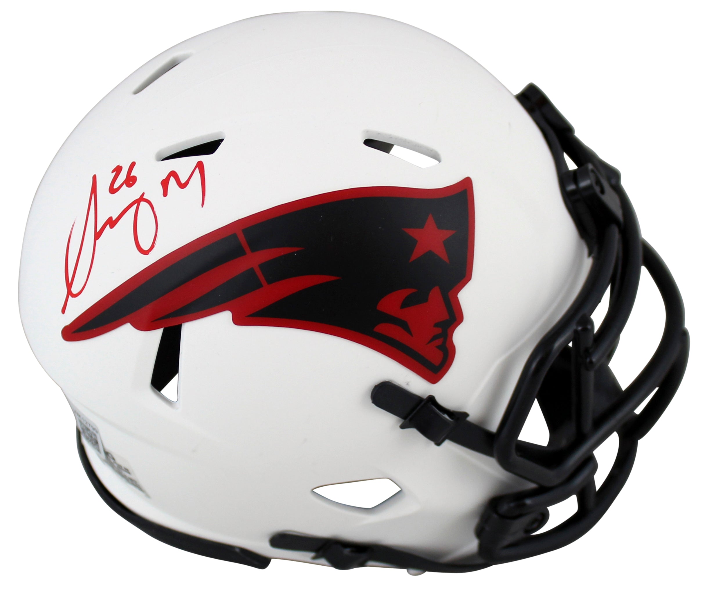 Patriots Sony Michel Authentic Signed Lunar Speed Mini Helmet BAS Witnessed