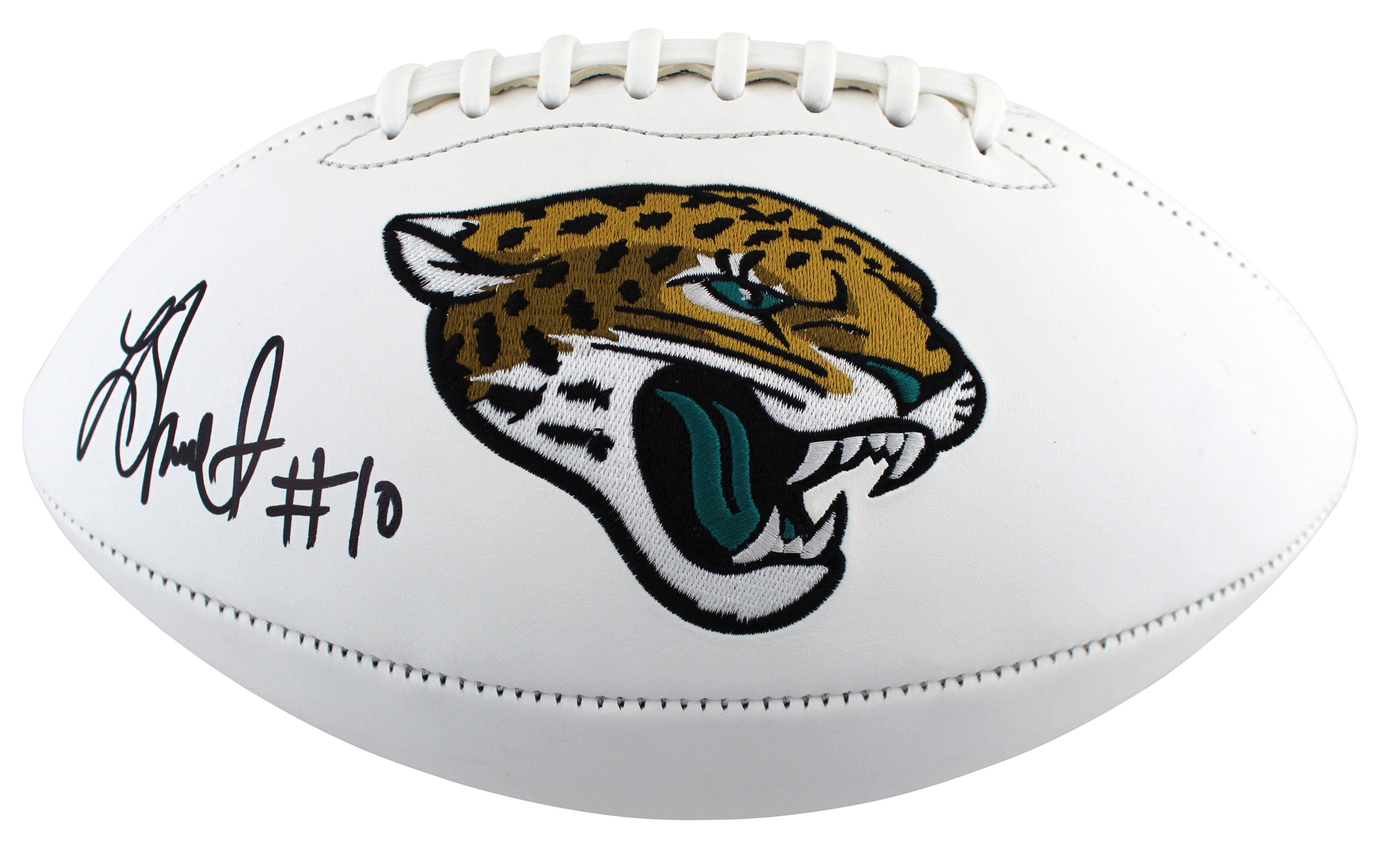 Jaguars Laviska Shenault Jr. Authentic Signed White Panel Logo Football BAS Wit