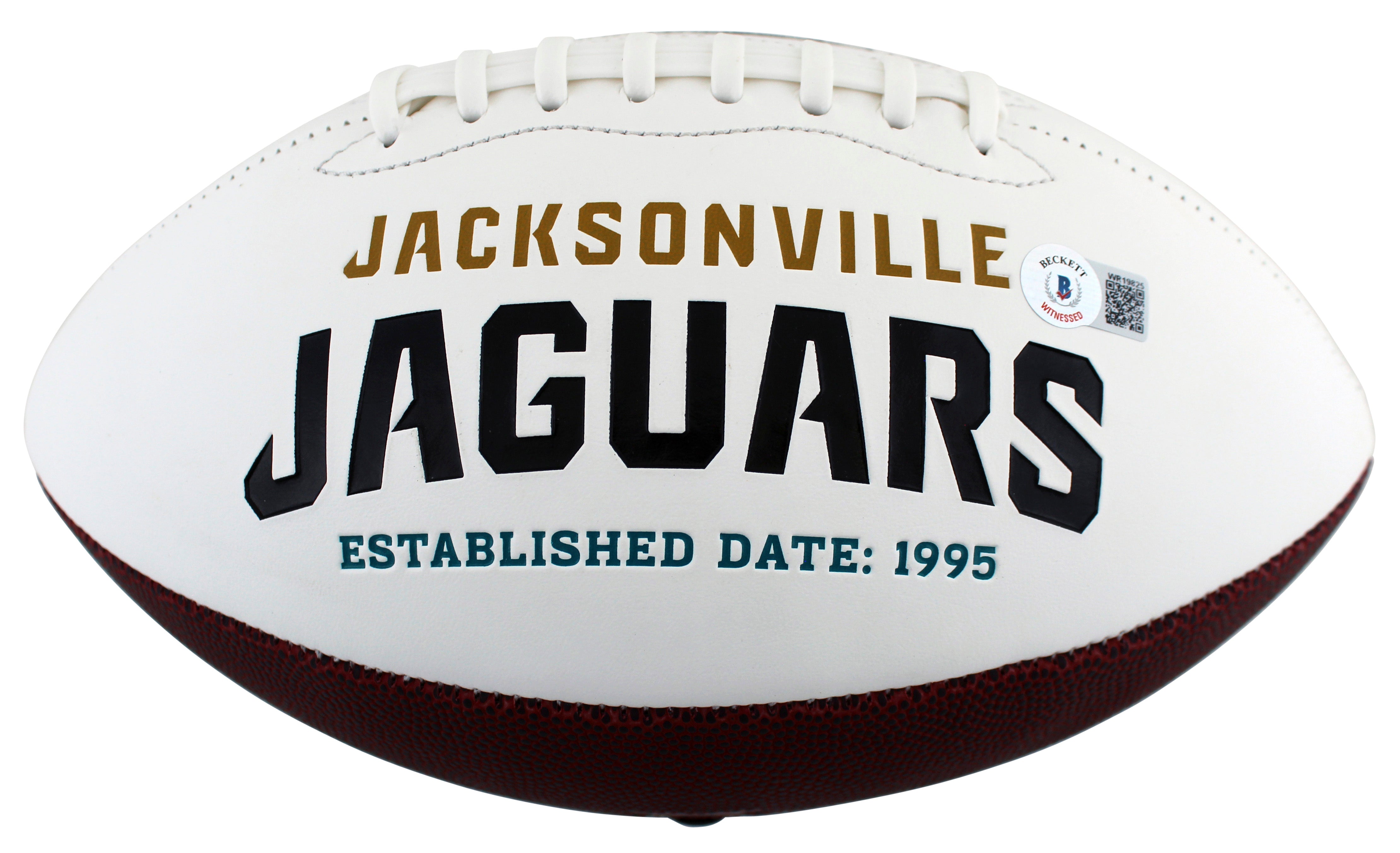 Jaguars Laviska Shenault Jr. Authentic Signed White Panel Logo Football BAS Wit