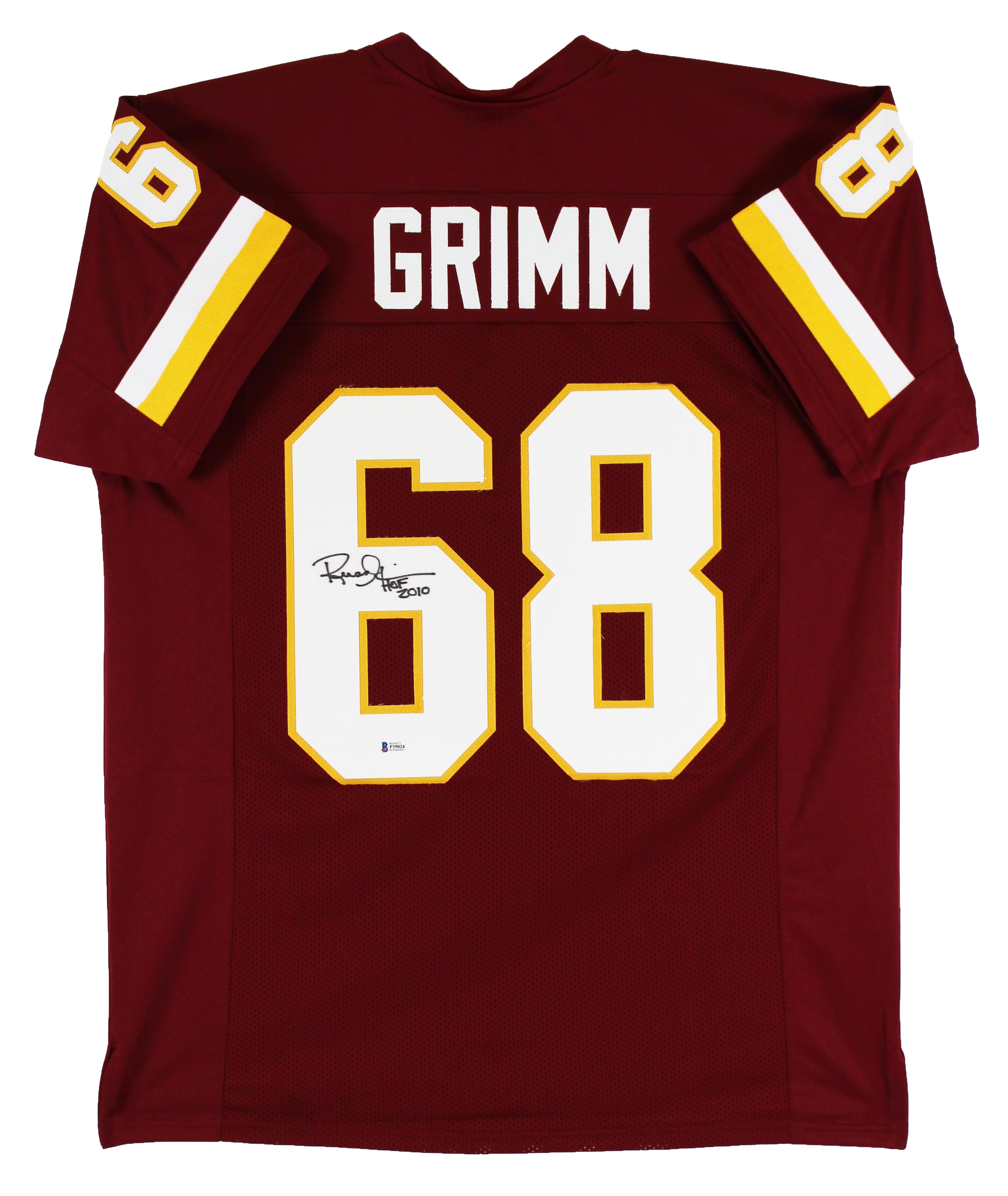 Russ Grimm "HOF 2010" Authentic Signed Maroon Pro Style Jersey BAS Witnessed