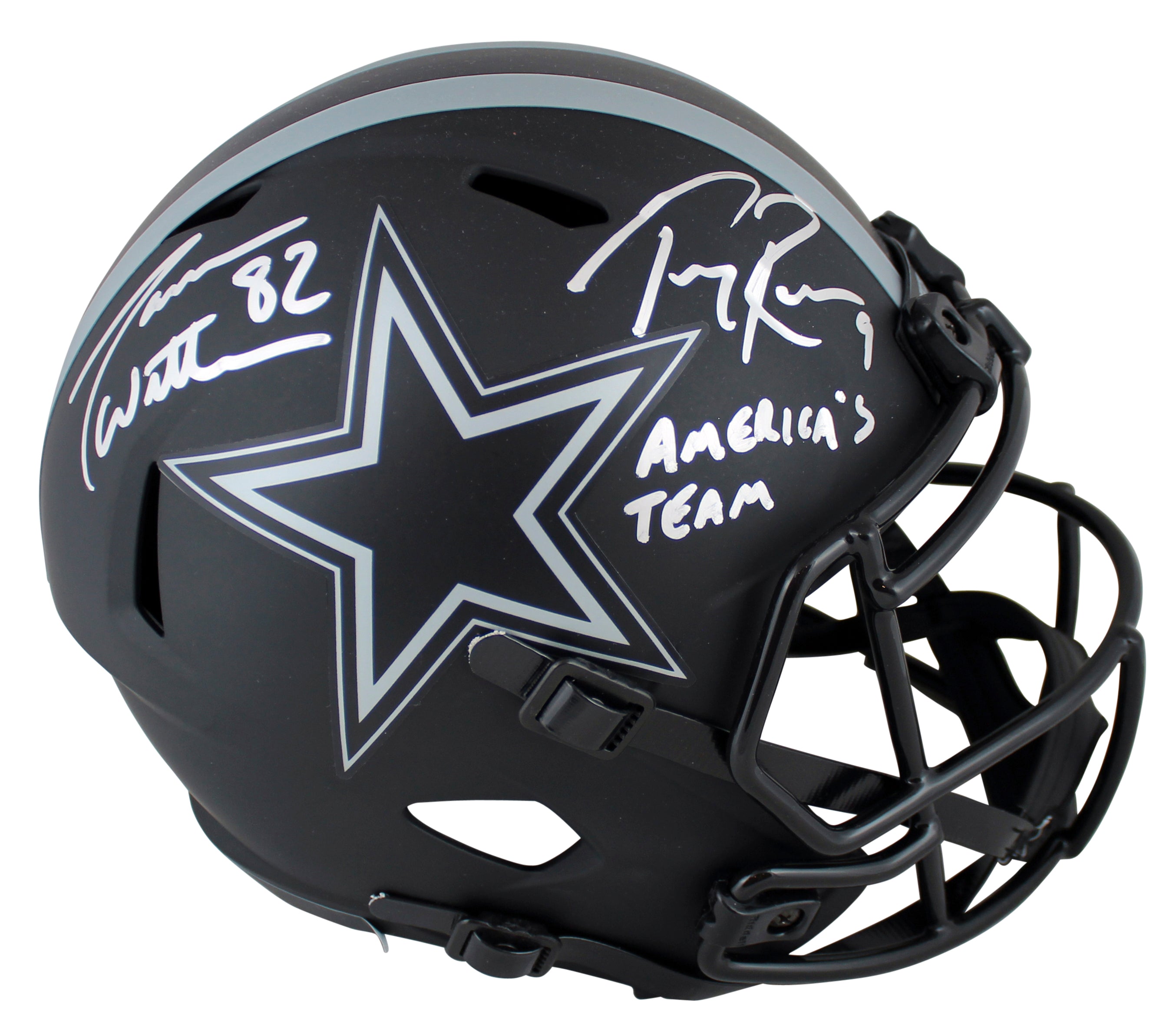 Cowboys Tony Romo & Jason Witten Signed Eclipse Full Size Speed Rep Helmet BAS