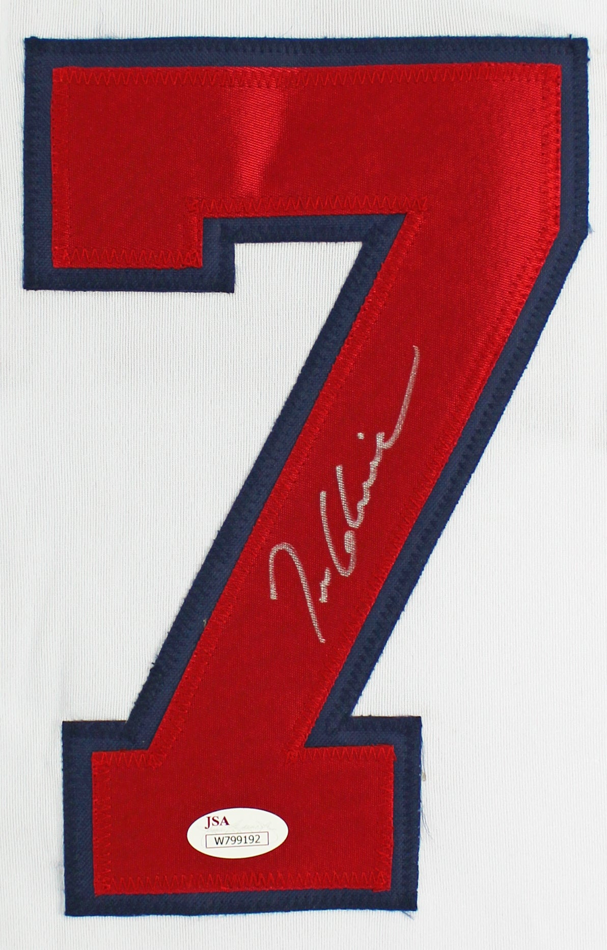 Tom Glavine Authentic Signed White Pro Style Jersey Autographed JSA Witness