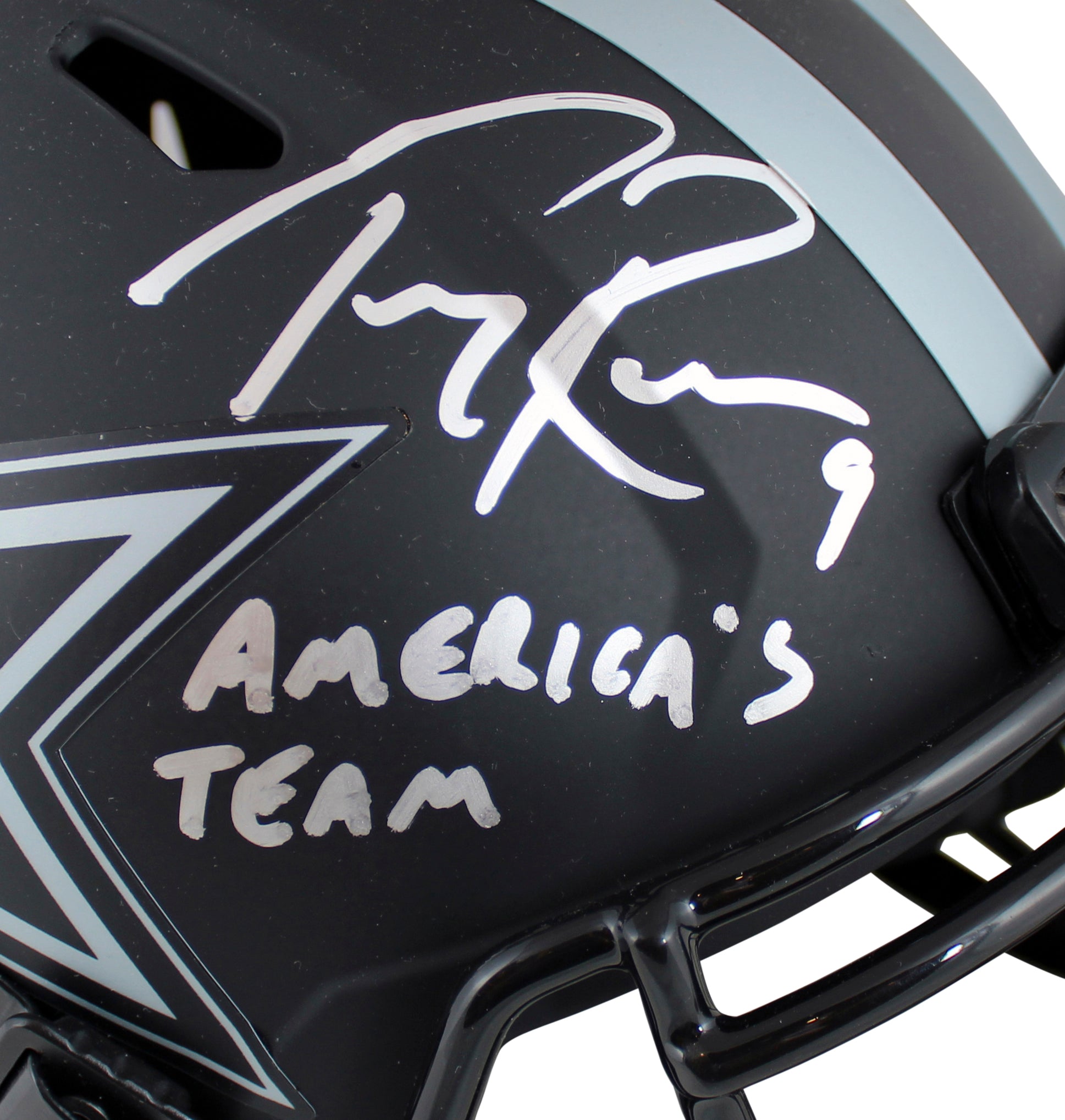 Cowboys Tony Romo & Jason Witten Signed Eclipse Full Size Speed Rep Helmet BAS