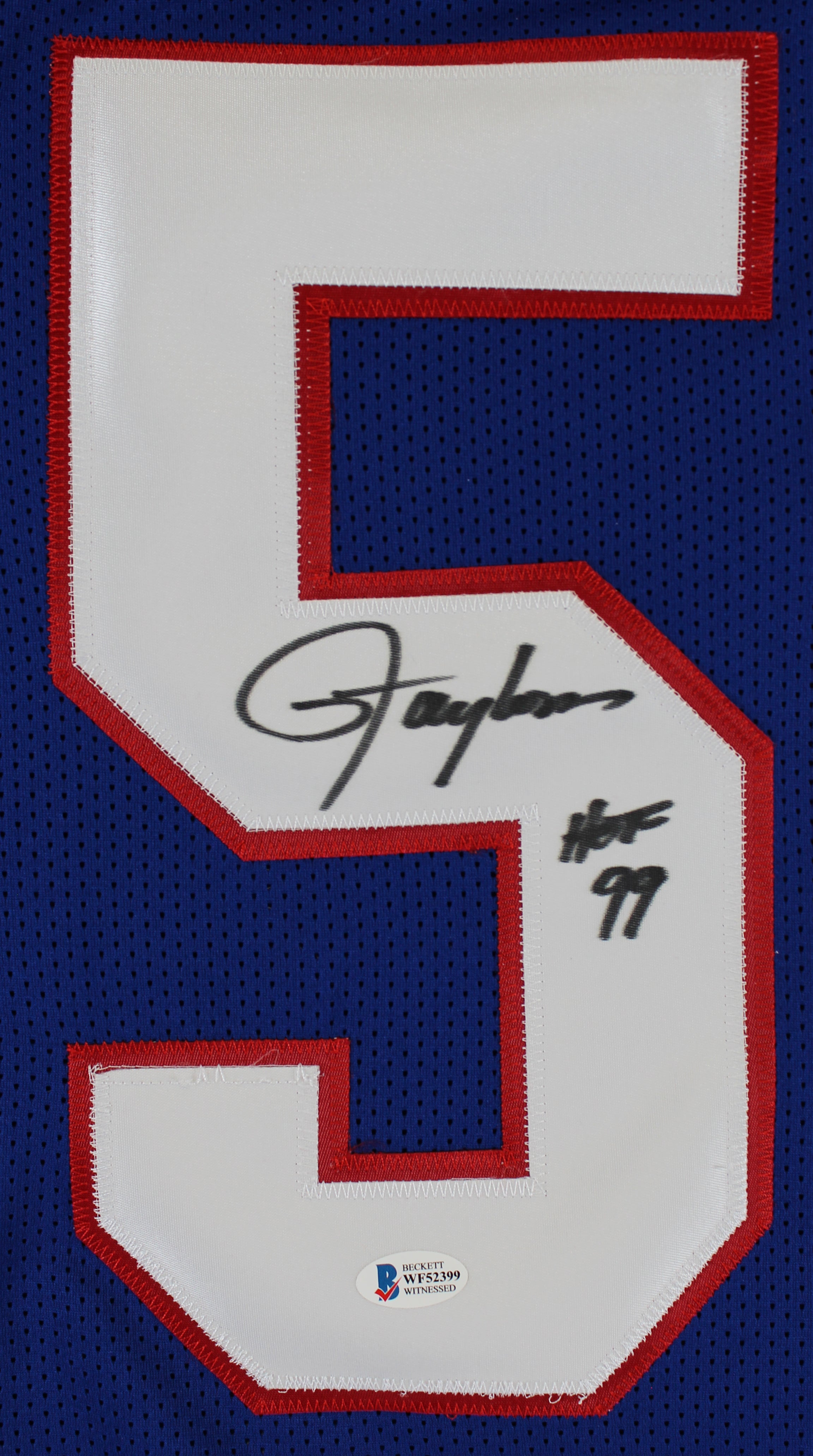 Lawrence Taylor "HOF 99" Authentic Signed Blue Pro Style Jersey BAS Witnessed