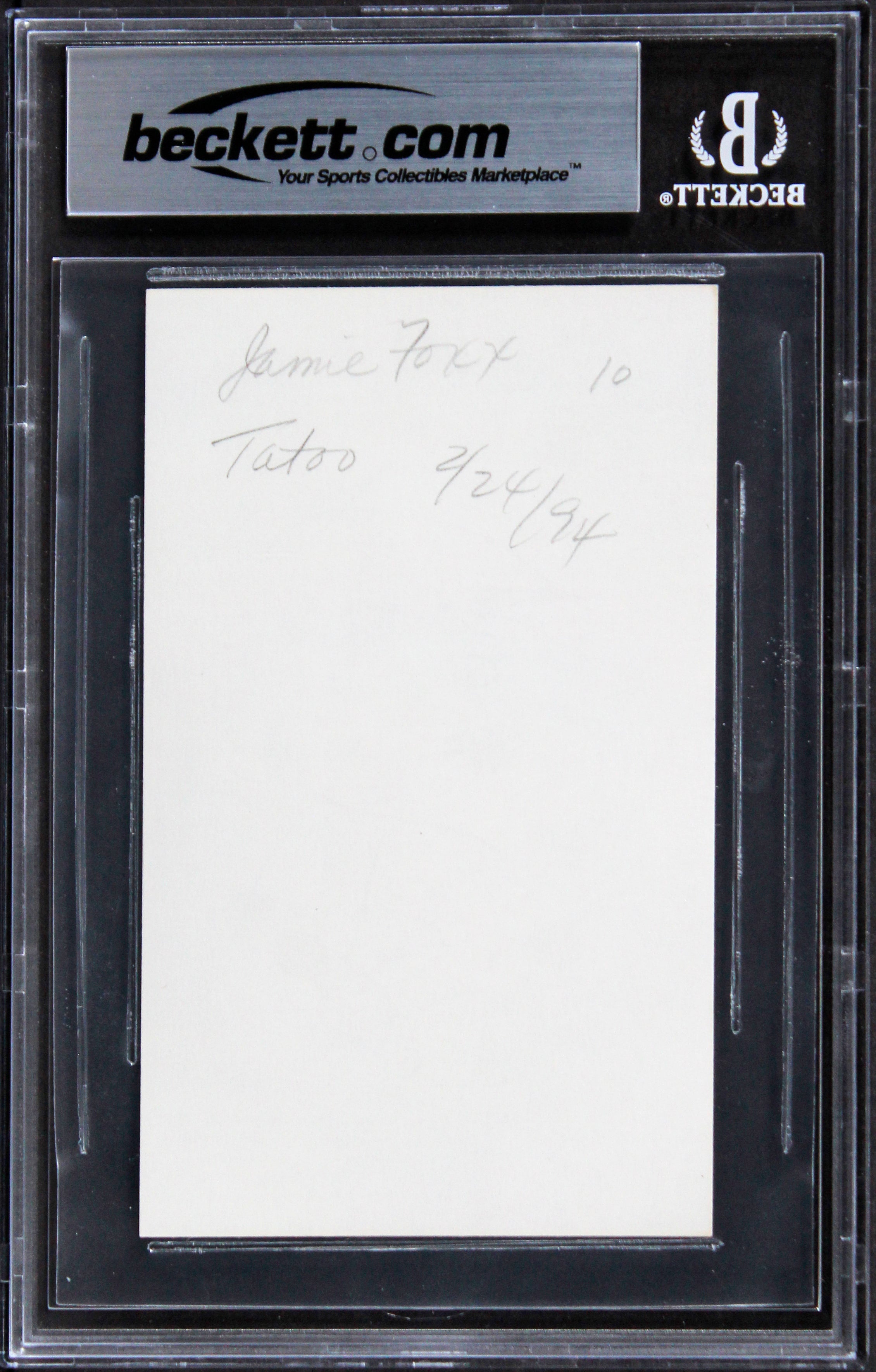 Jamie Foxx Ray Authentic Signed 3x5 Index Card Autographed BAS Slabbed 2