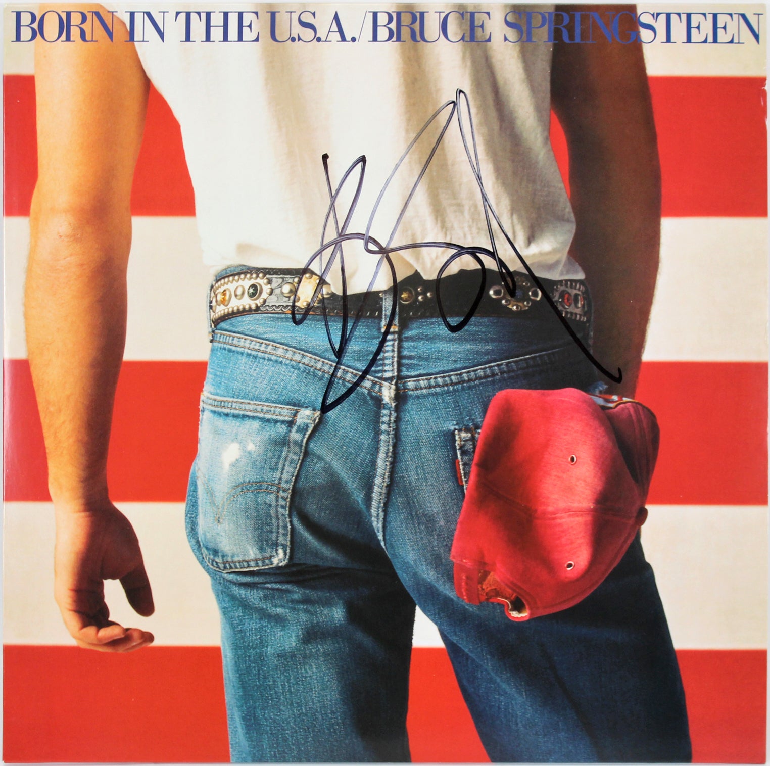 Bruce Springsteen Authentic Signed Born In The USA Album Cover W/ Vinyl JSA