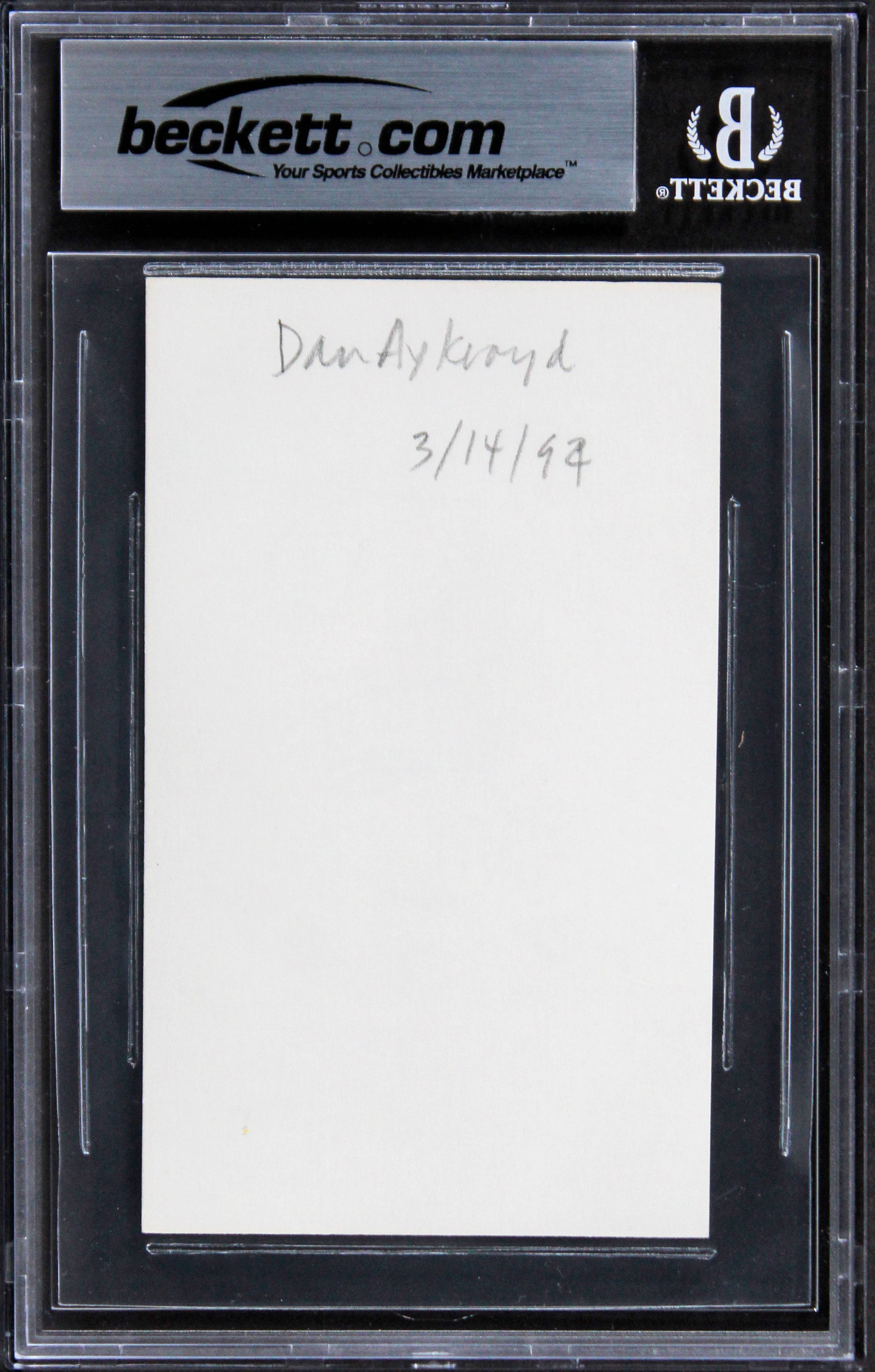Dan Aykroyd The Blues Brothers Authentic Signed 3x5 Index Card BAS Slabbed