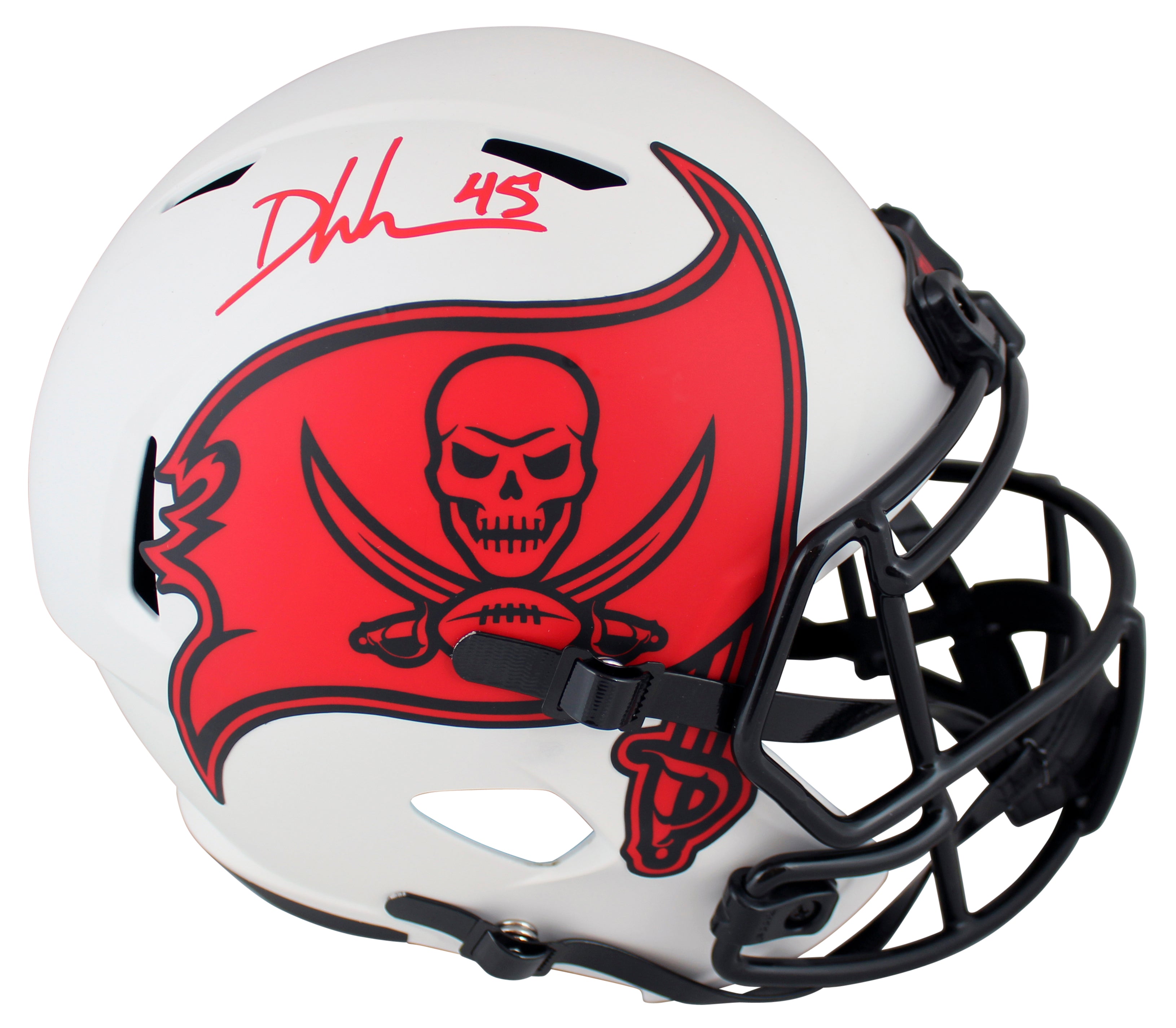 Buccaneers Devin White Signed Lunar Full Size Speed Rep Helmet BAS Witnessed