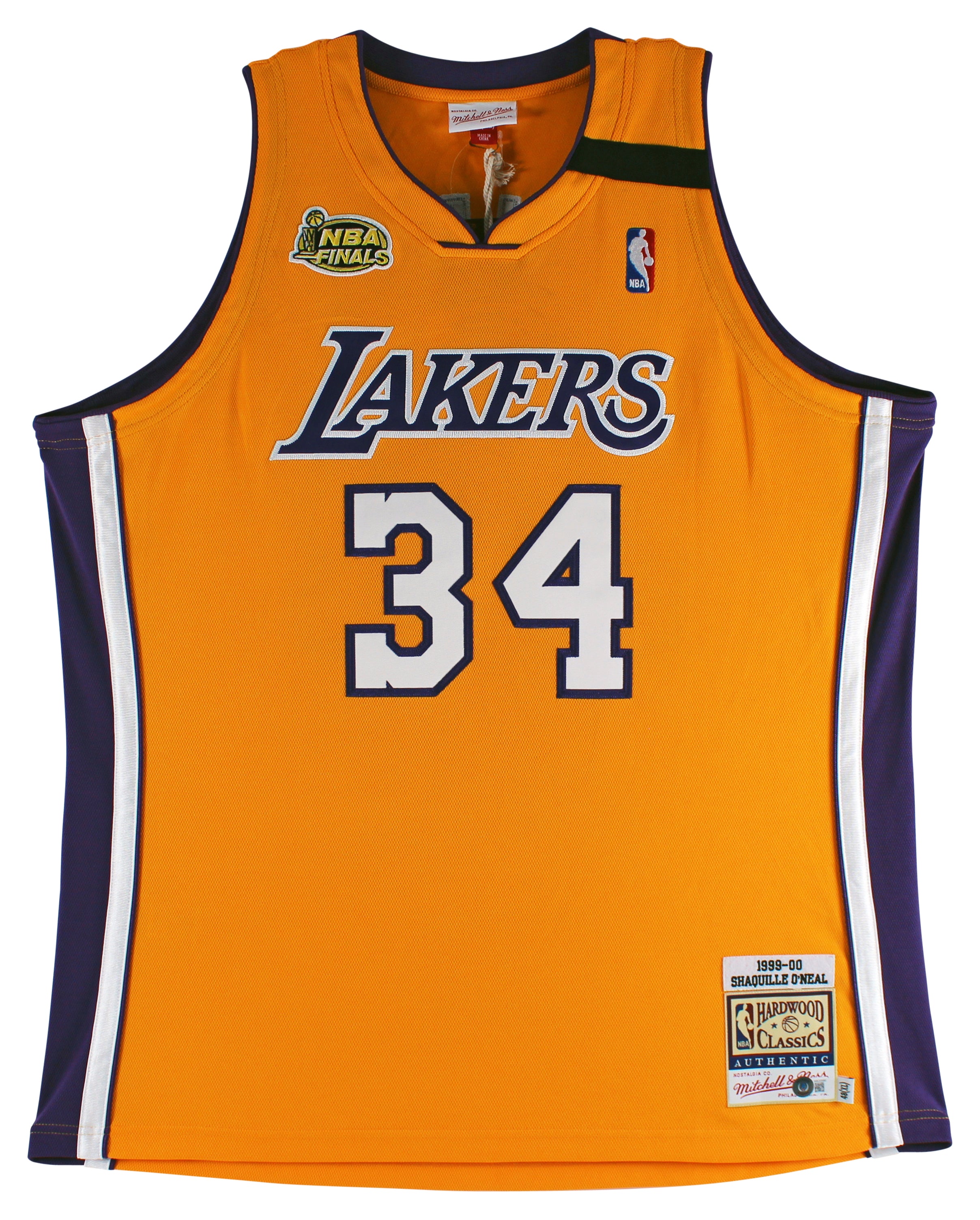 Shaquille O'Neal "HOF 16" Signed Yellow M&N 1999-00 HWC Authentic Jersey BAS Wit