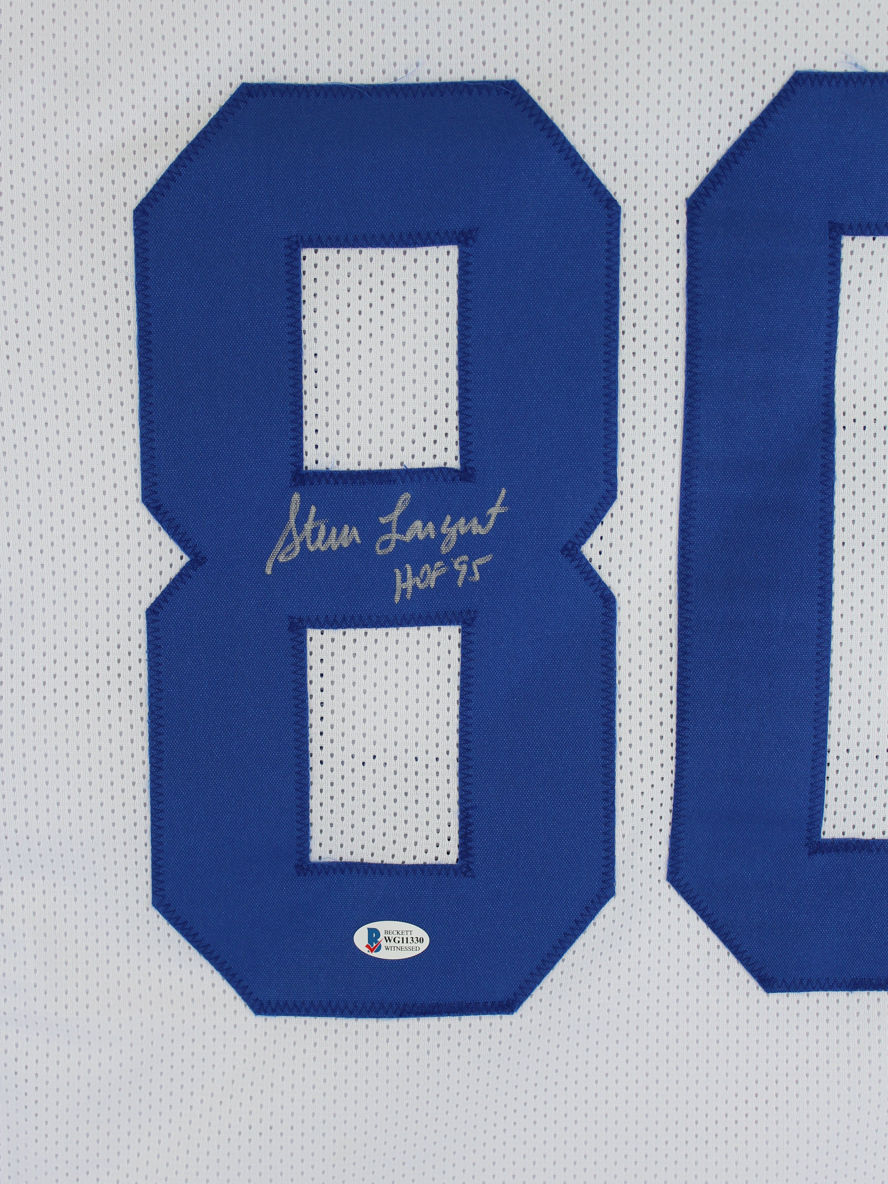 Steve Largent "HOF 95" Authentic Signed White Pro Style Jersey Autographed BAS