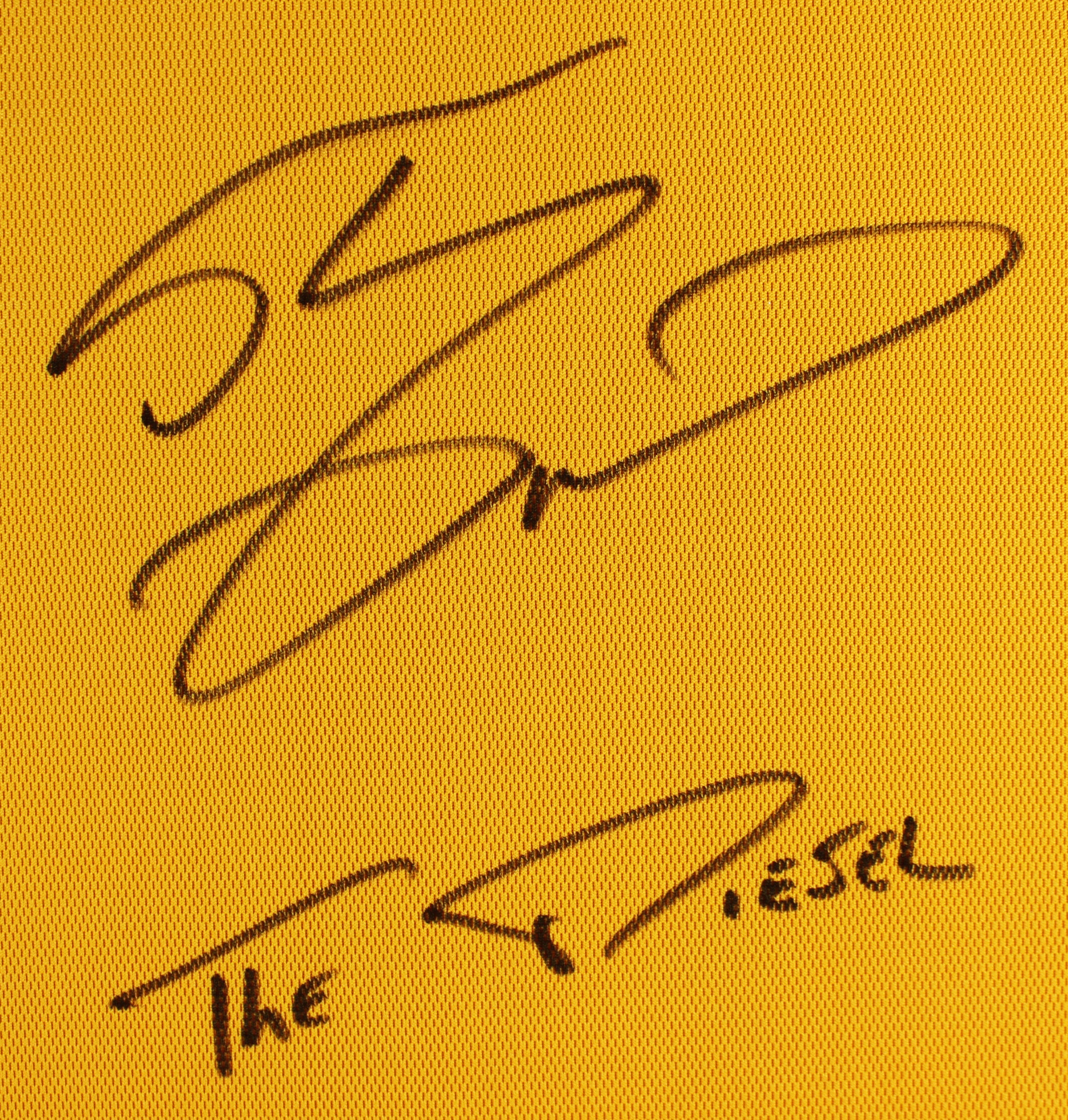 Shaquille O'Neal "Diesel" Signed Yellow M&N 2000-01 HWC Authentic Jersey BAS Wit