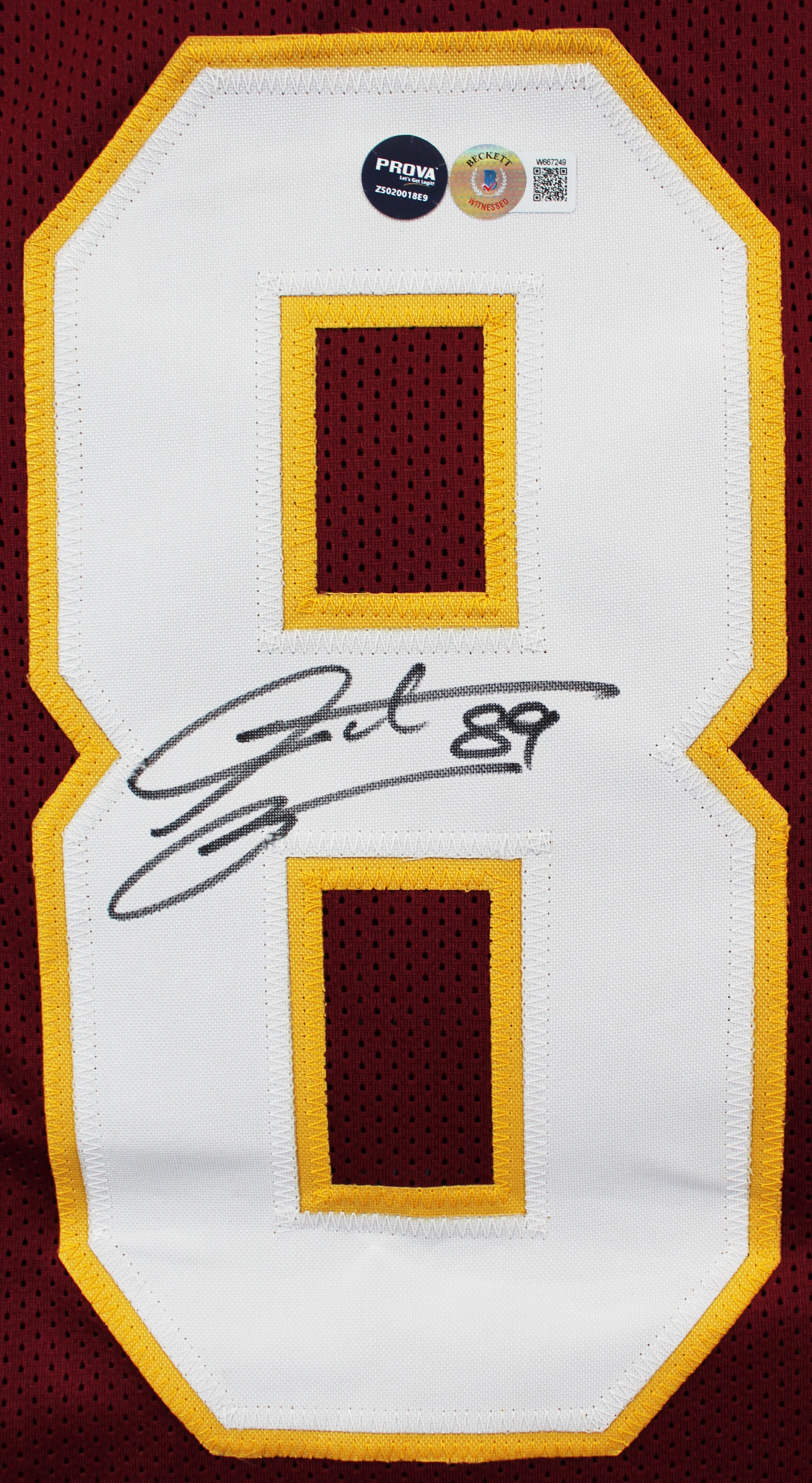 Santana Moss Authentic Signed Maroon Pro Style Jersey BAS Witnessed