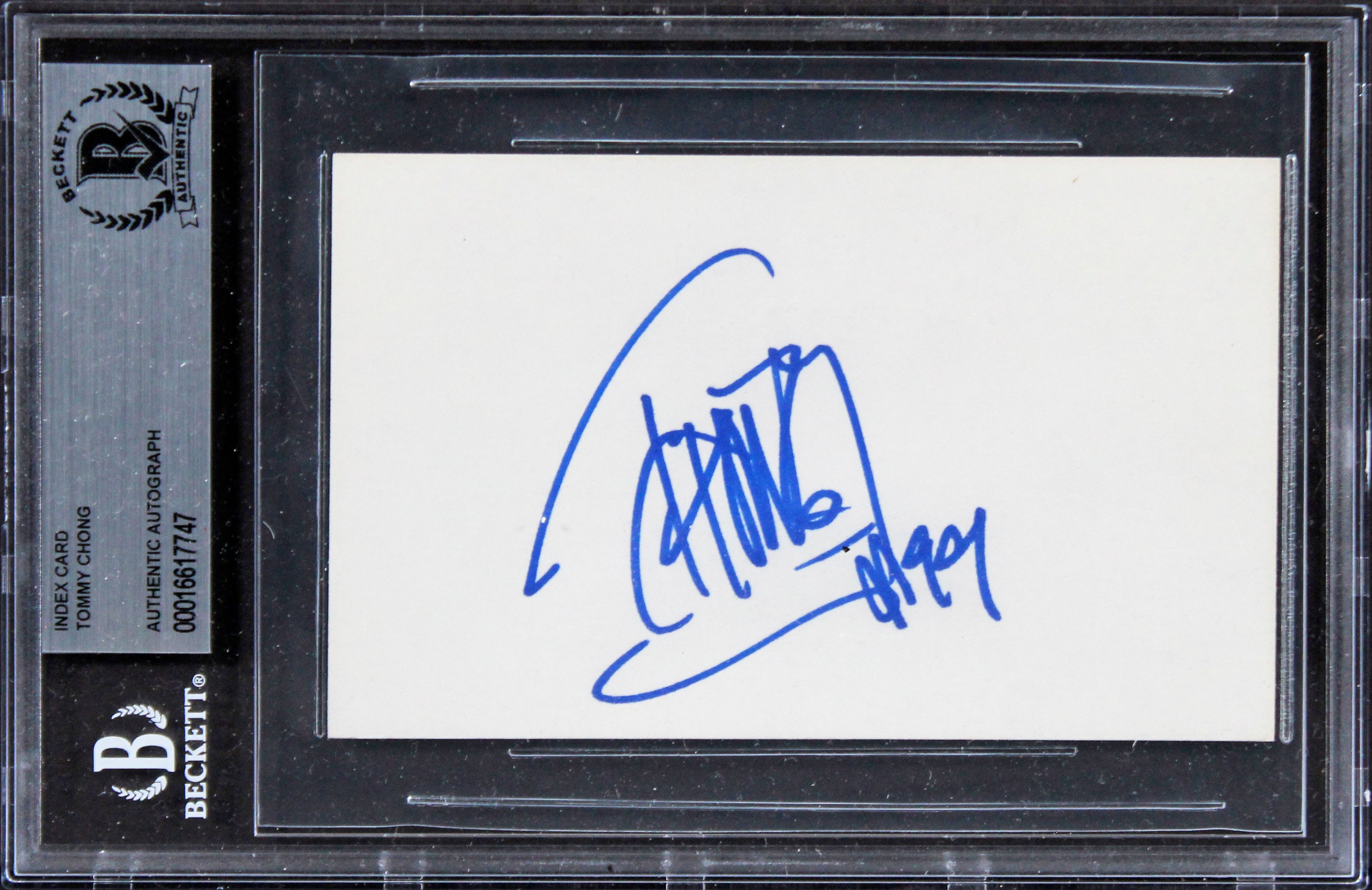 Tommy Chong Up in Smoke Authentic Signed 3x5 Index Card BAS Slabbed 3