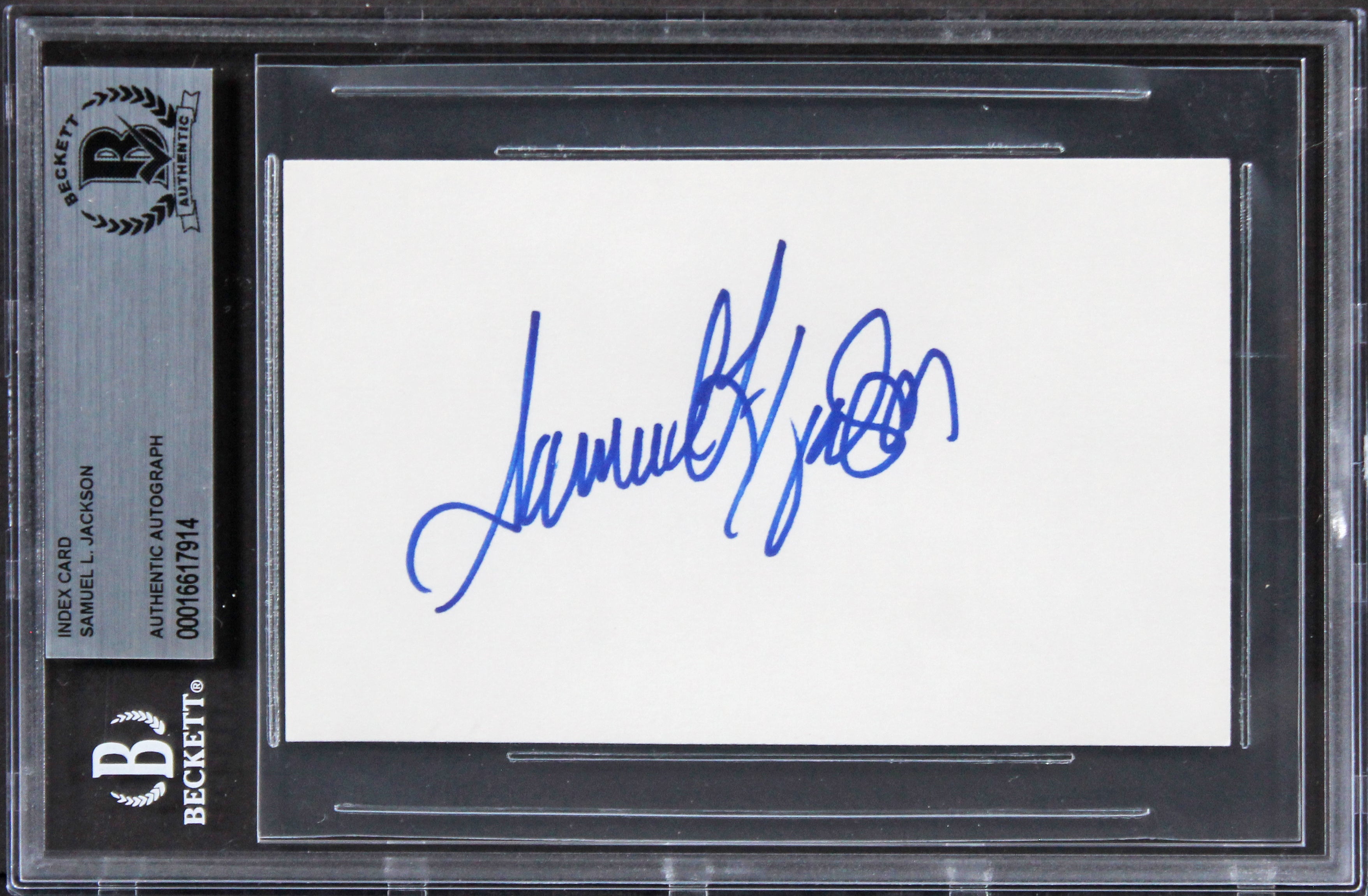 Samuel L. Jackson Pulp Fiction Authentic Signed 3x5 Index Card BAS Slabbed