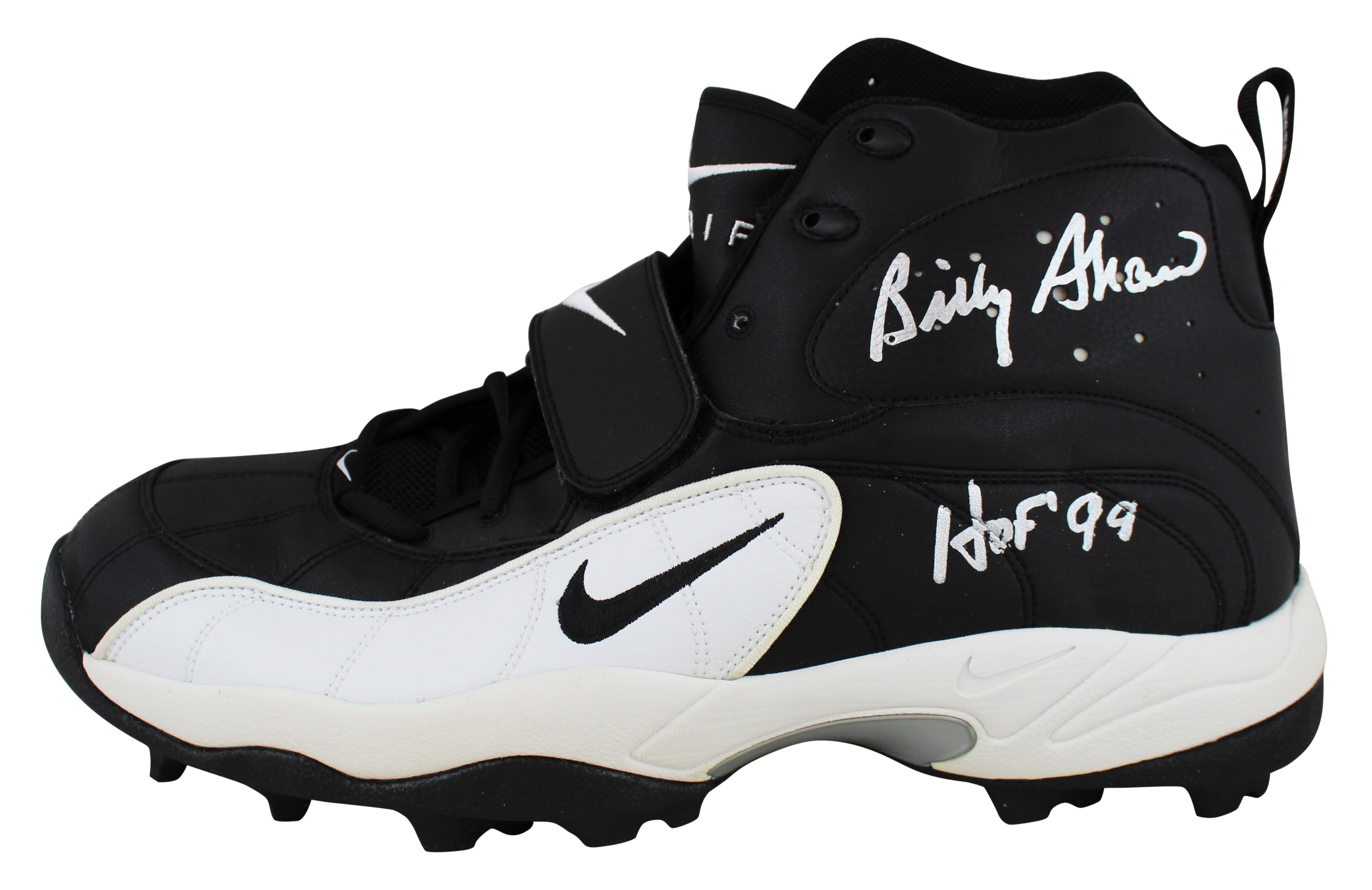 Bills Billy Shaw "HOF 99" Authentic Signed Nike Air Pro Shark Stove Cleat BAS