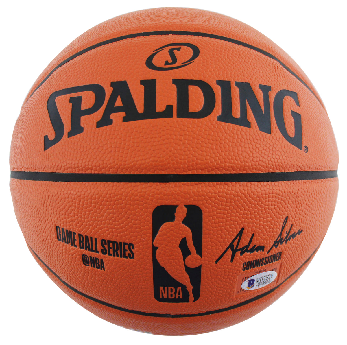 Lakers Magic Johnson Signed Spalding Basketball w/ Purple Signature BAS Witness
