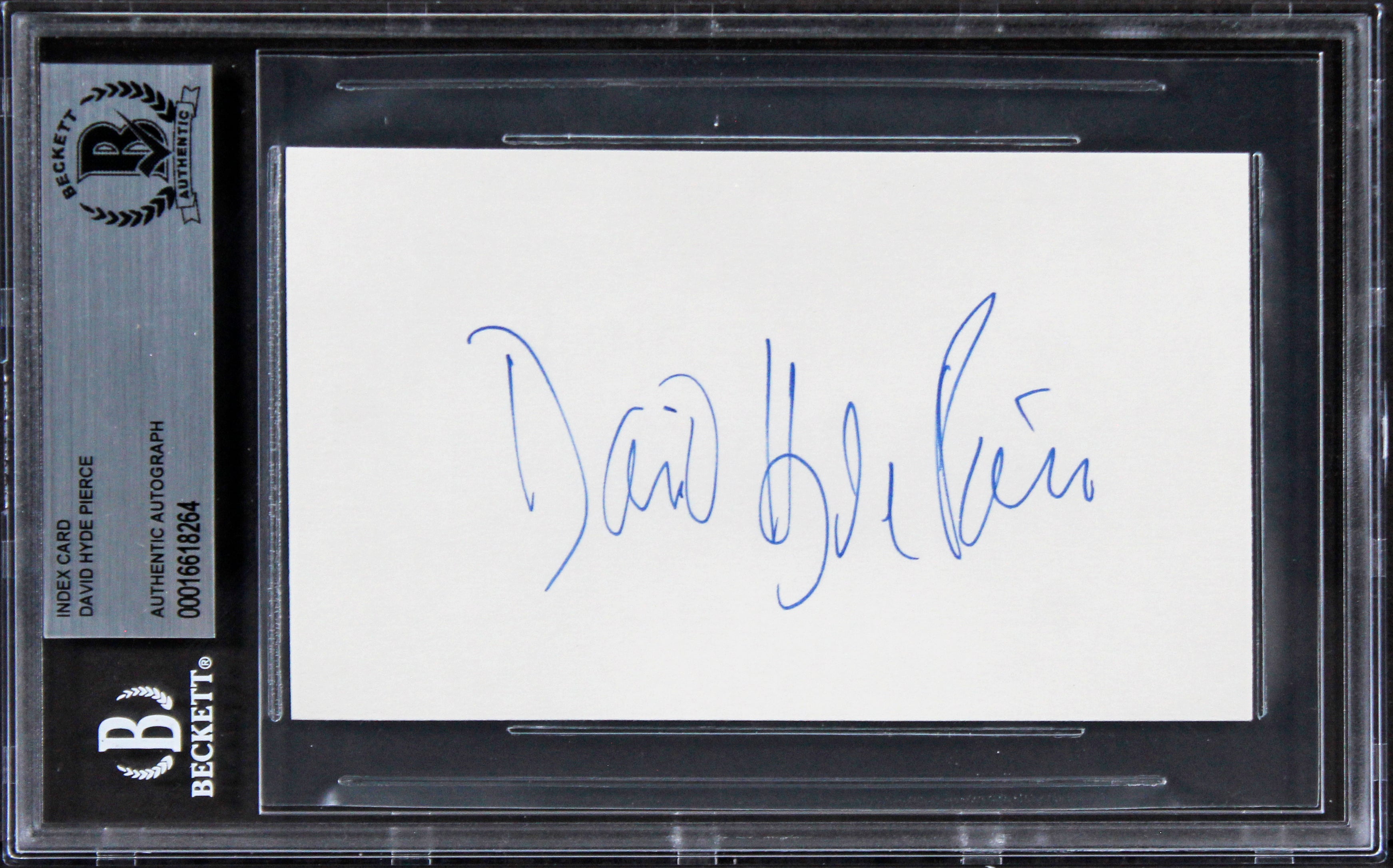 David Hyde Pierce Frasier Authentic Signed 3x5 Index Card BAS Slabbed 1