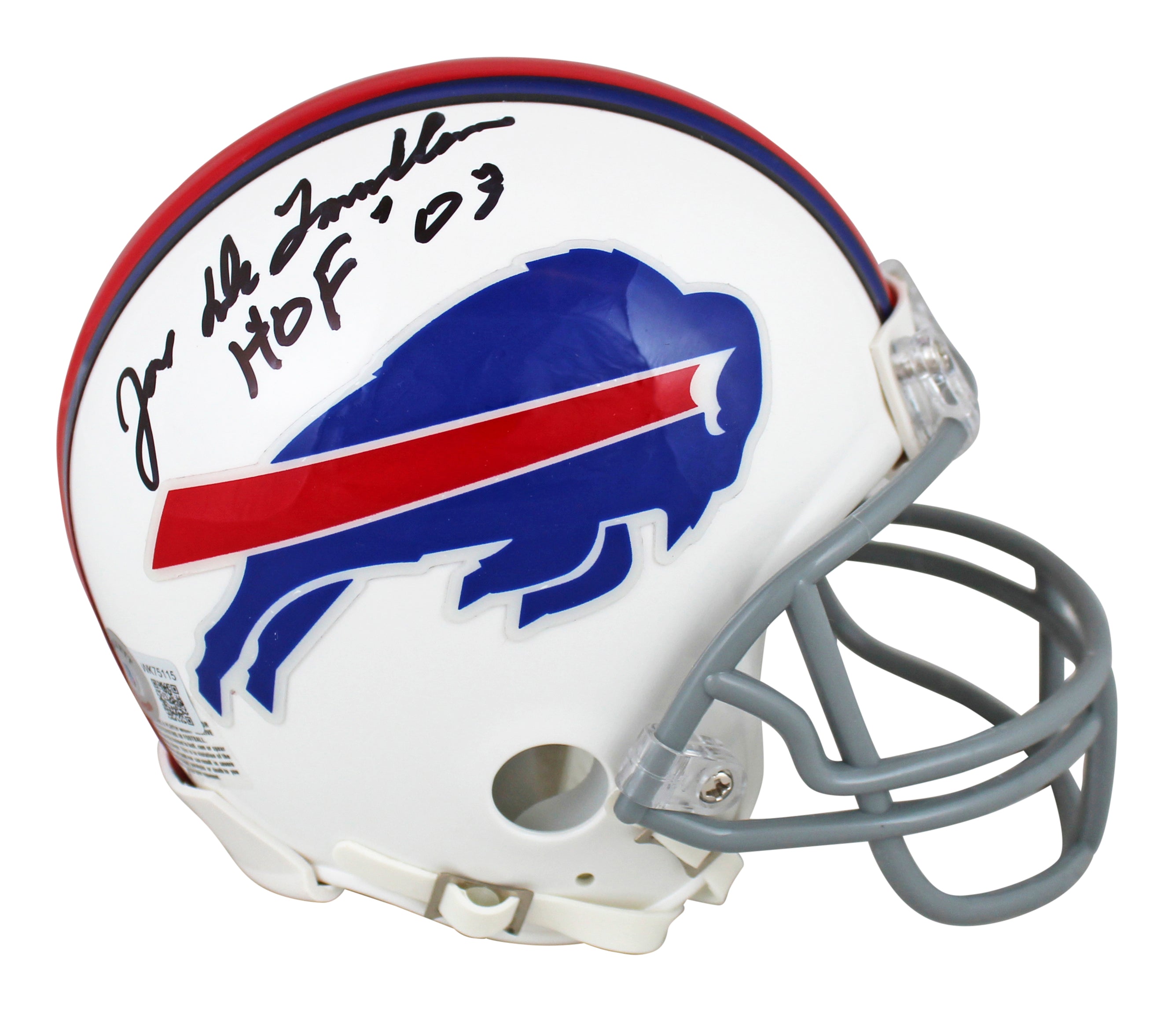 Bills Joe DeLamielleure "HOF 03" Authentic Signed White Rep Mini Helmet BAS Wit