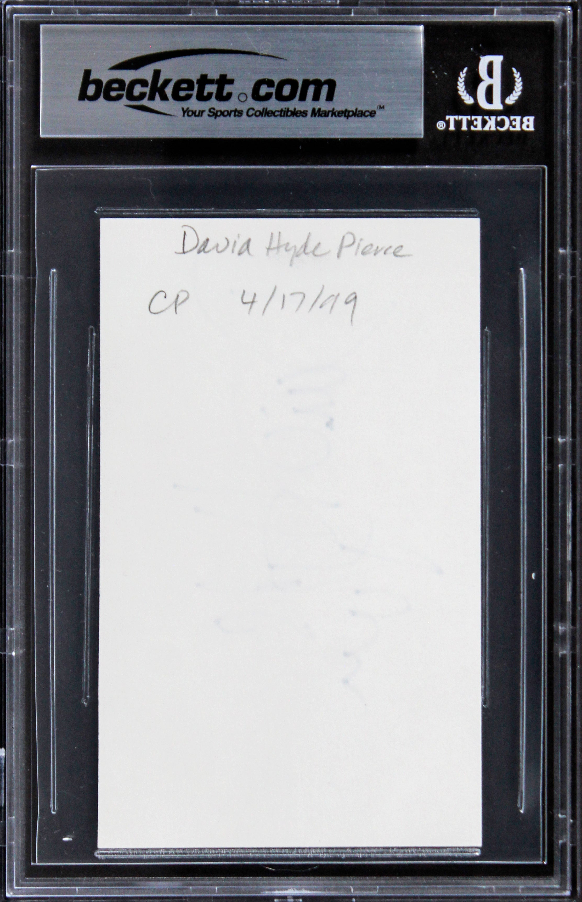 David Hyde Pierce Frasier Authentic Signed 3x5 Index Card BAS Slabbed 2