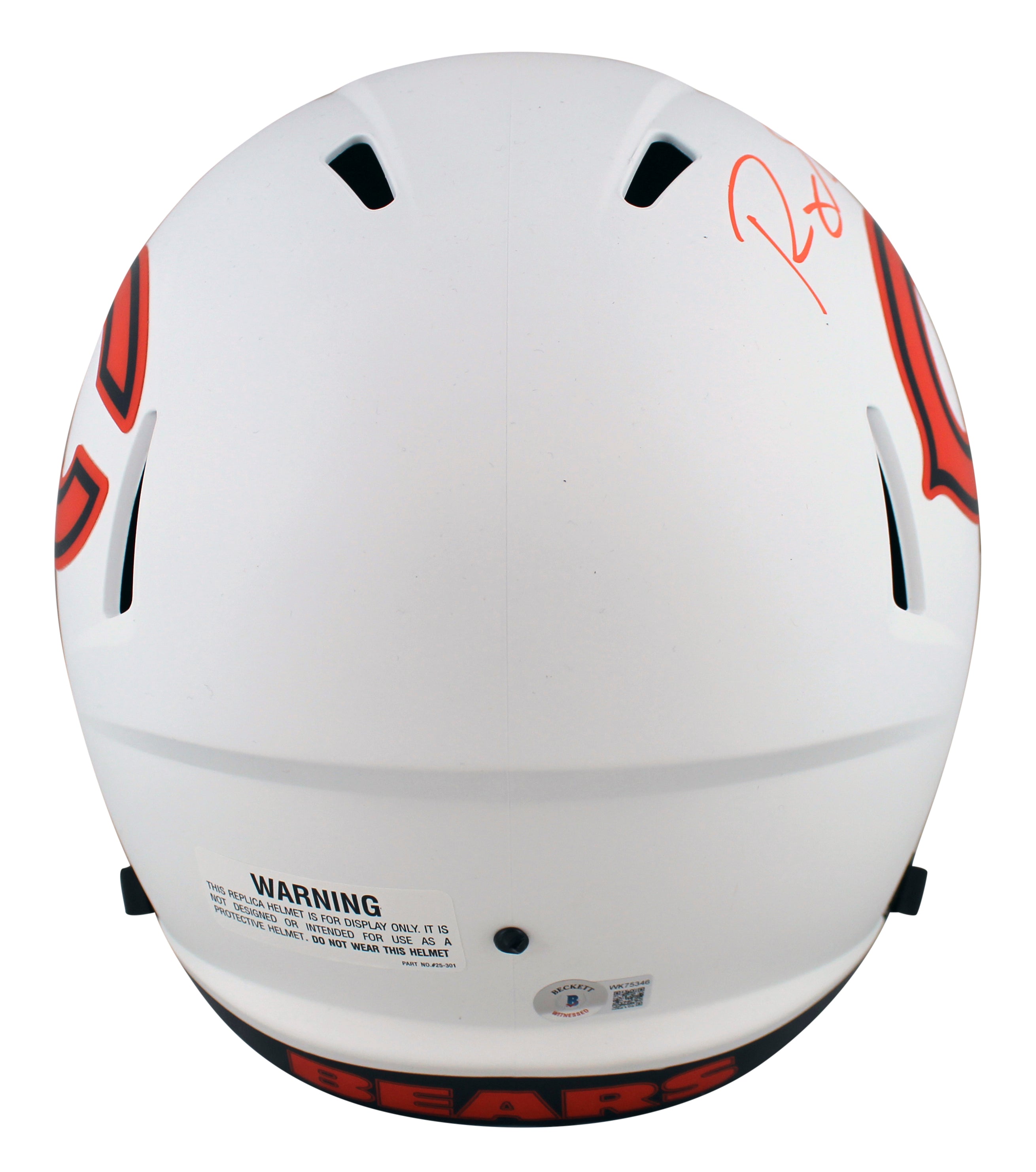 Bears Roquan Smith Authentic Signed Lunar Full Size Speed Rep Helmet BAS Witness